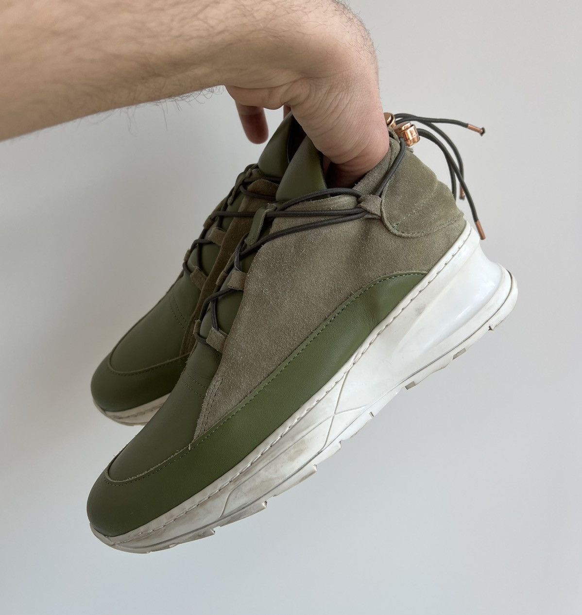Filling Pieces Filling Pieces Leather/Suede Green Low Top Sneakers Size US 9 / IT 39 - 6 Thumbnail