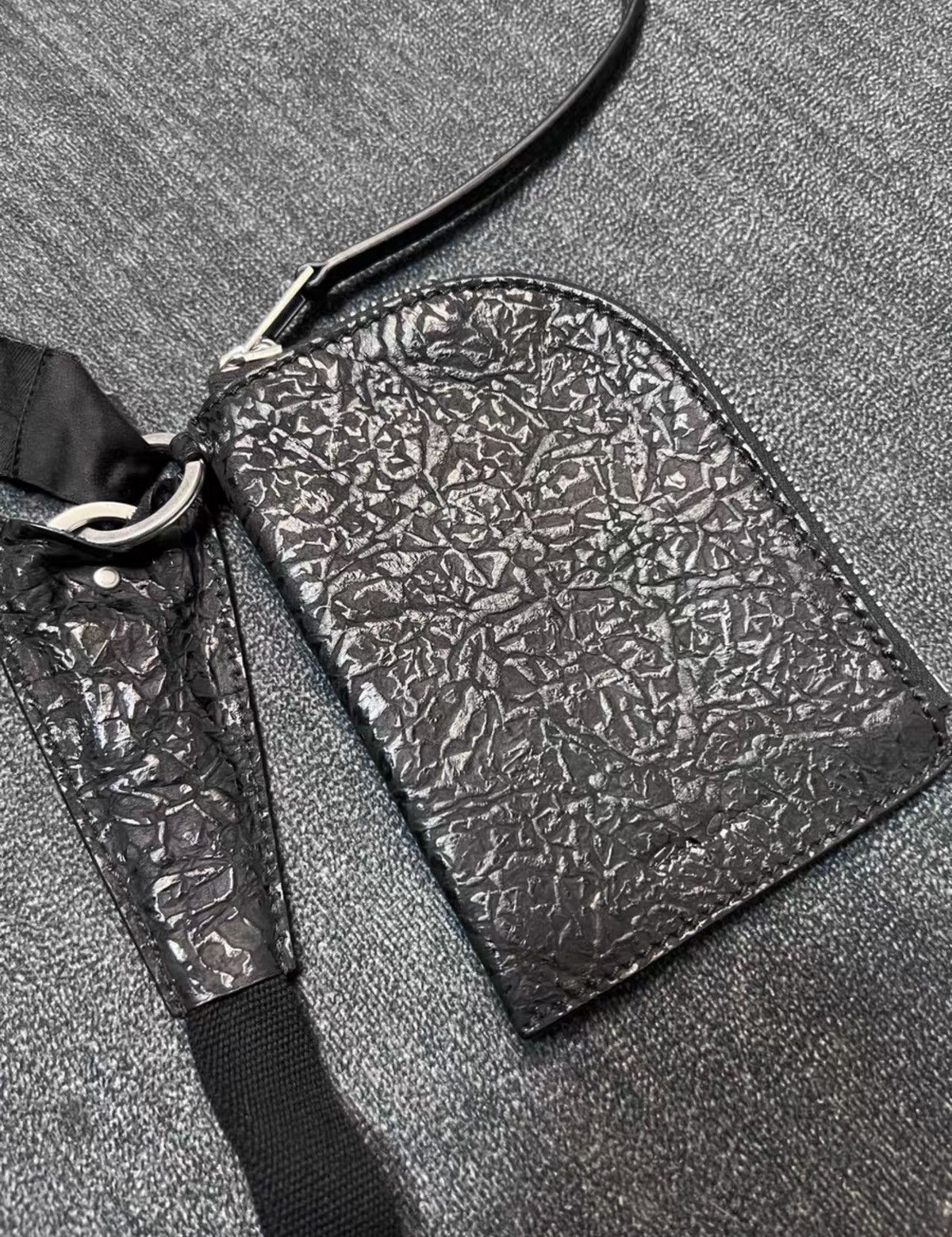 Rick Owens Rick Owens Mainline Textured Leather Lanyard Card Case Size ONE SIZE - 2 Thumbnail