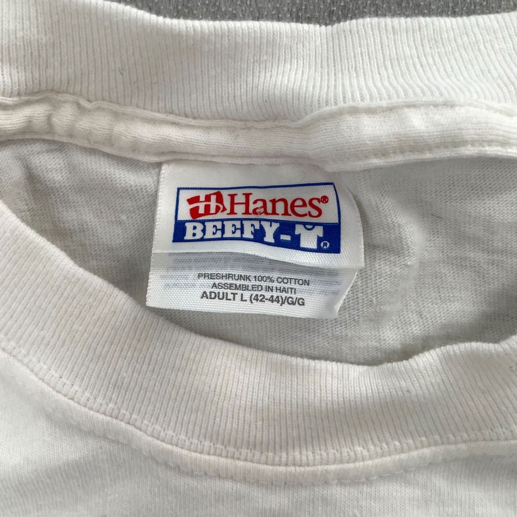 Hanes VINTAGE Jelly Belly Beans Shirt Adult Large White Born In The USA Promo Tee Mens Size US L / EU 52-54 / 3 - 5 Thumbnail