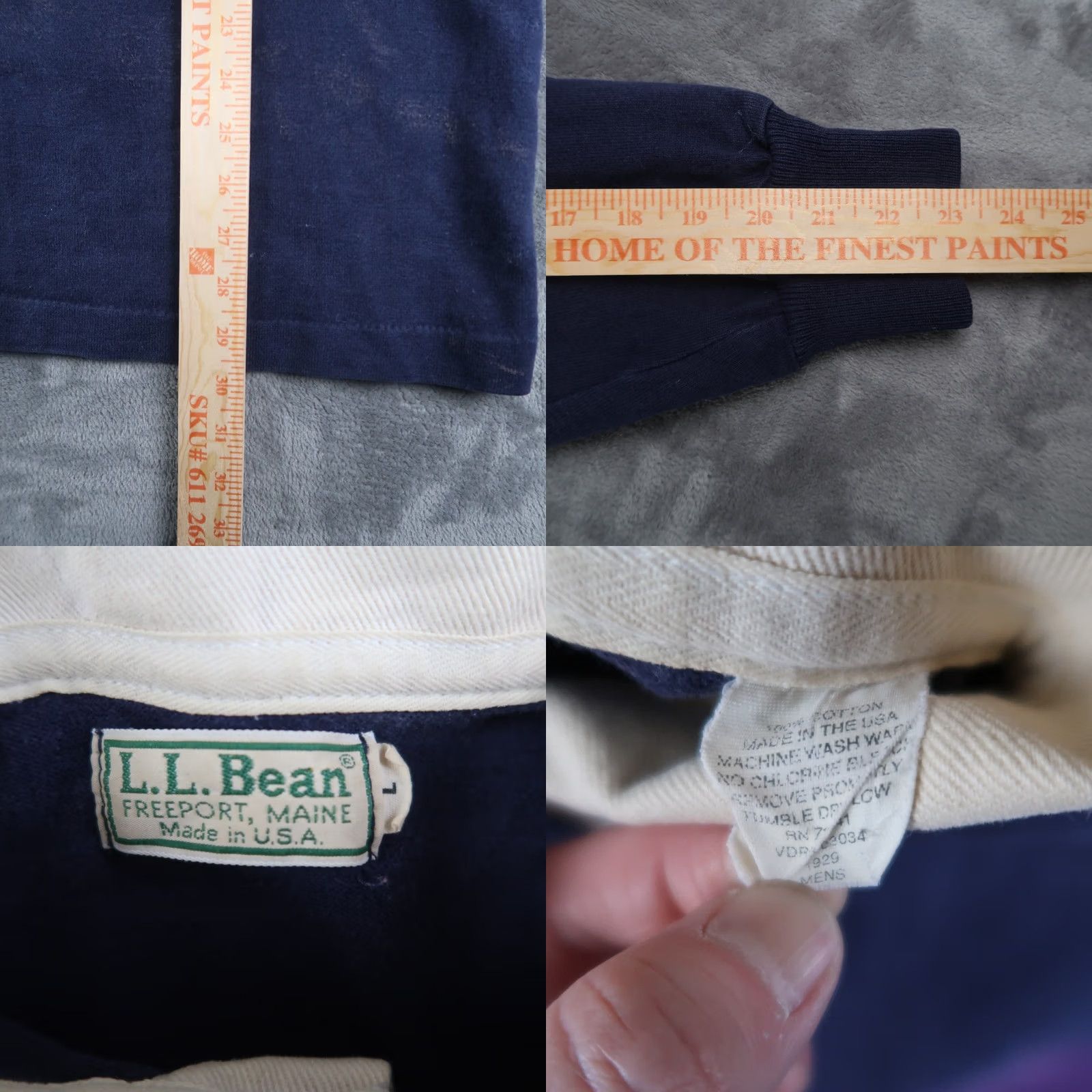 Vintage VINTAGE L.L. Bean Rugby Shirt Mens L Blue Heavy Cotton Polo 90s Rugby Mens Blue Shirt Size US L / EU 52-54 / 3 - 8 Thumbnail
