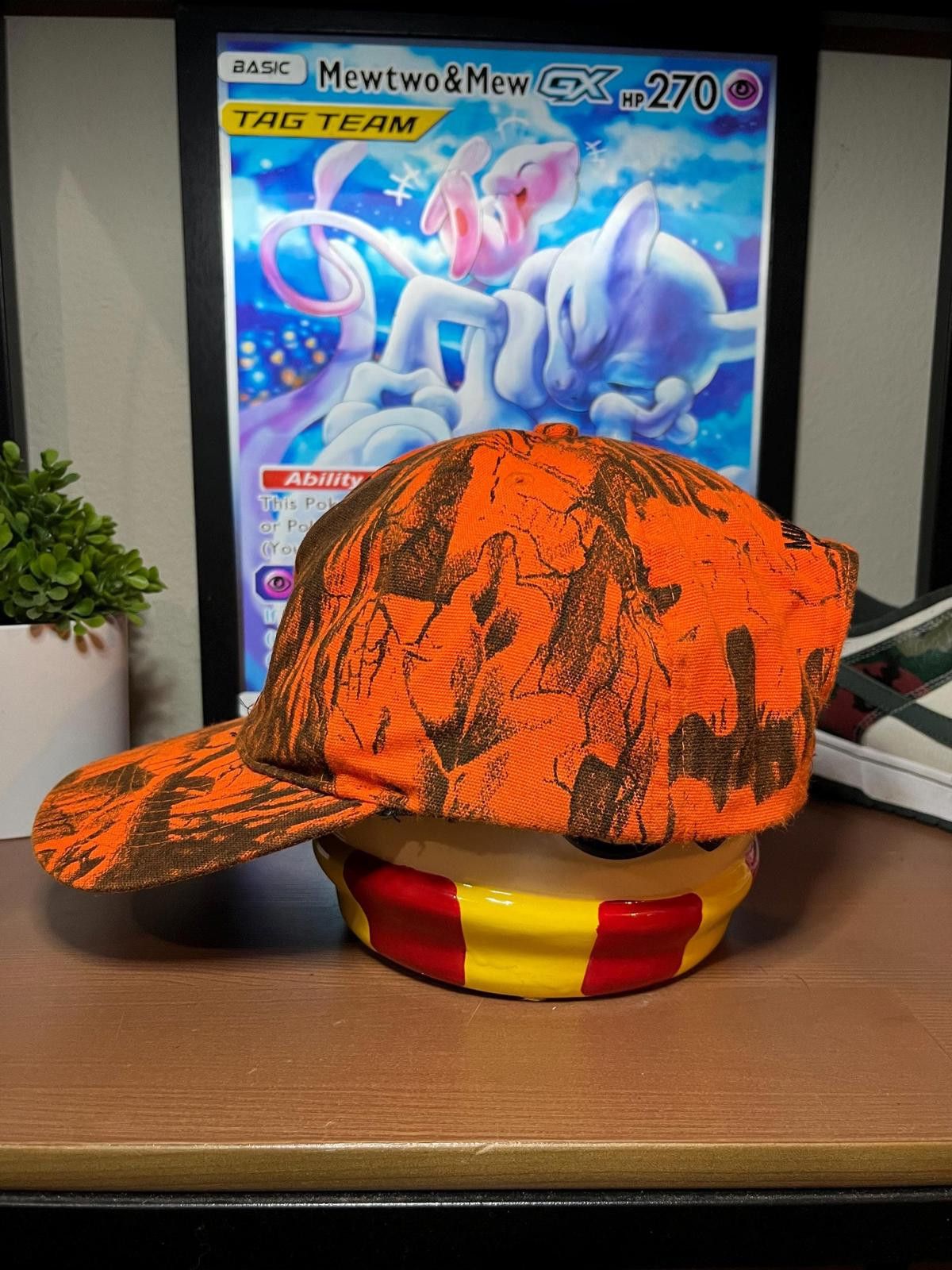 Unknown London Vintage Orange and Black Camouflage Adjustable Snapback Hat Size ONE SIZE - 3 Thumbnail