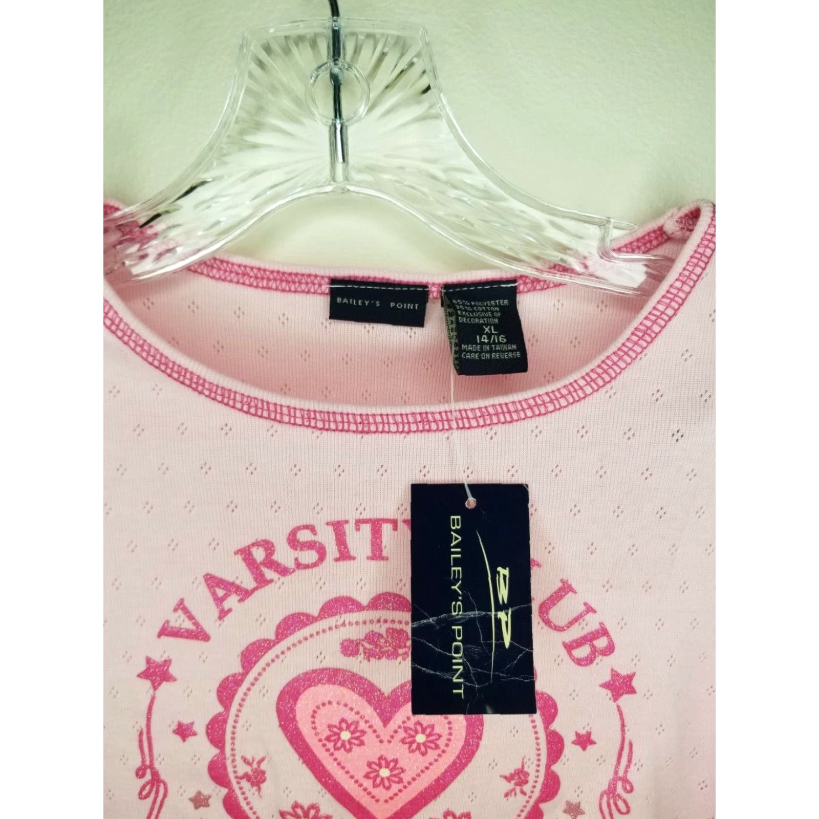 Vintage Varsity Baileys Point Club Long Sleeve Pink T-Shirt Women's XL Size XL / US 12-14 / IT 48-50 - 4 Thumbnail