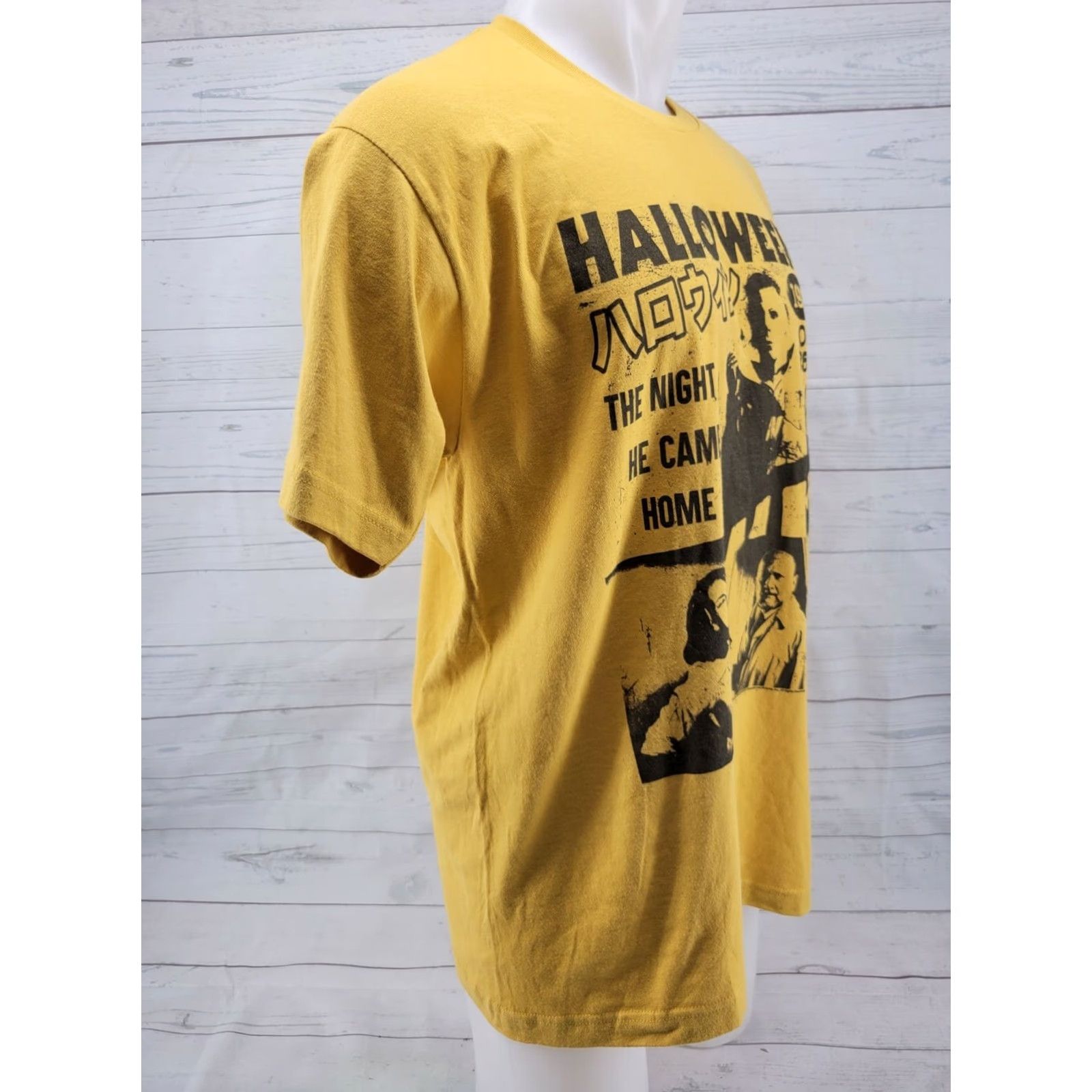 Vintage Halloween Night He Came Home Men's Yellow T Shirt Size Large Size US L / EU 52-54 / 3 - 4 Thumbnail