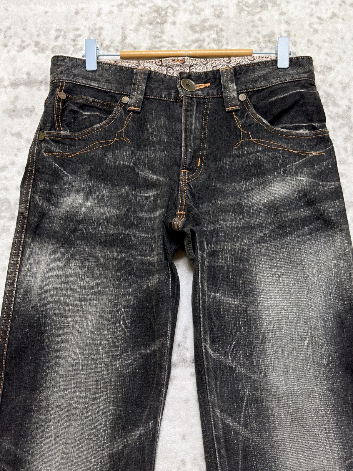Edwin Vintage Edwin 503 Blue Trip Mud Wash Straight Y2K Denim Size US 31 - 3 Thumbnail