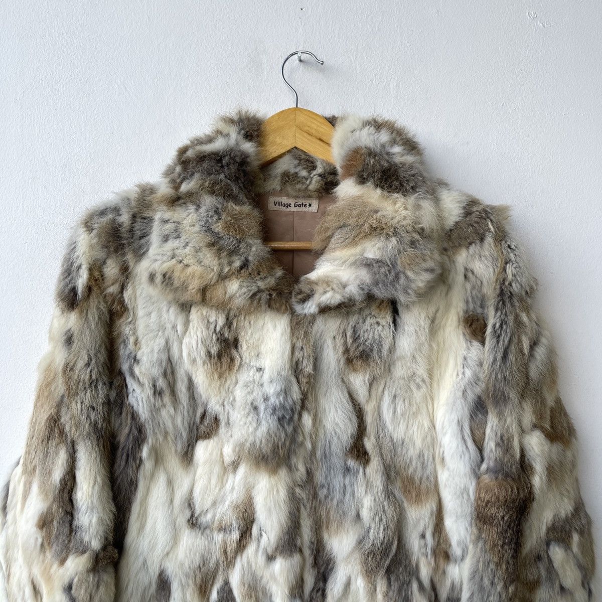 Other Vintage Real Rabbit Fur Mottled Coat Size M / US 6-8 / IT 42-44 - 4 Thumbnail