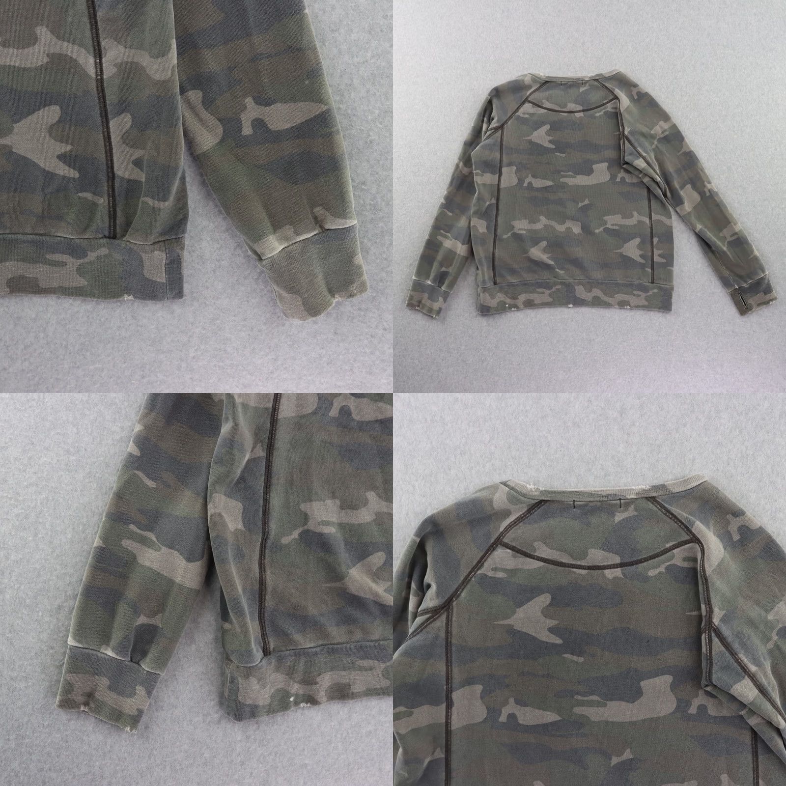Vintage RAGDOLL XS Green Camo Sweatshirt - Mens Vintage Size XS / US 0-2 / IT 36-38 - 8 Thumbnail