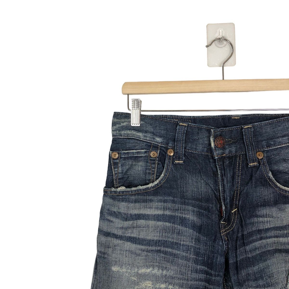 Edwin 🔥VINTAGE DISTRESSED DENIM JEANS EDWIN BLUE TRIP JAPAN Size US 30 / EU 46 - 5 Thumbnail