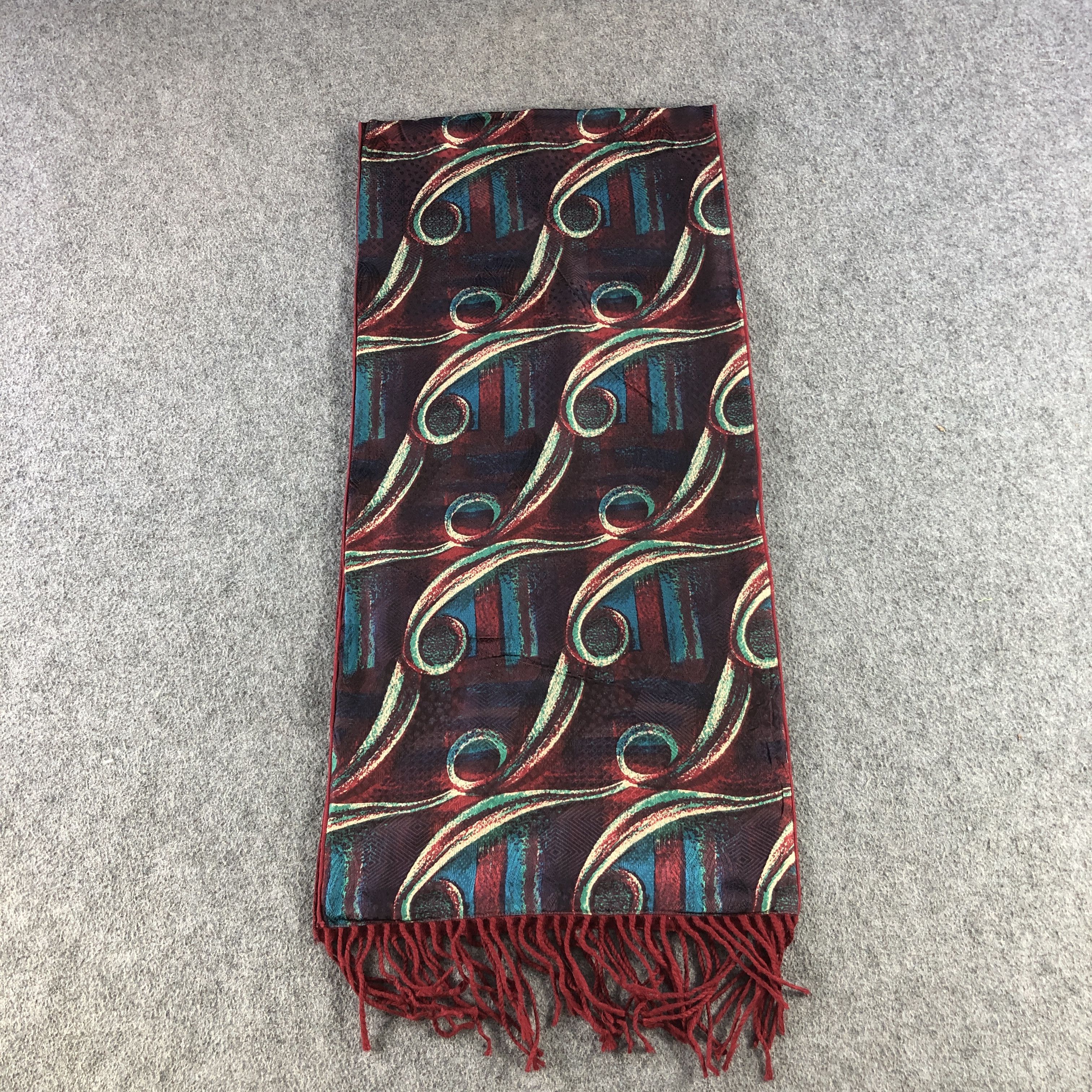 Japanese Brand Abstract Design Silk/Wool Scarf Muffler Neckwear V2892 Size ONE SIZE - 2 Thumbnail