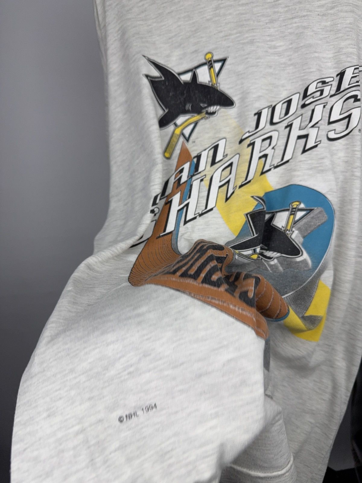 NHL Retro Vintage 1994 San Jose Sharks NHL Graphic T-Shirt USA Size US L / EU 52-54 / 3 - 8 Thumbnail
