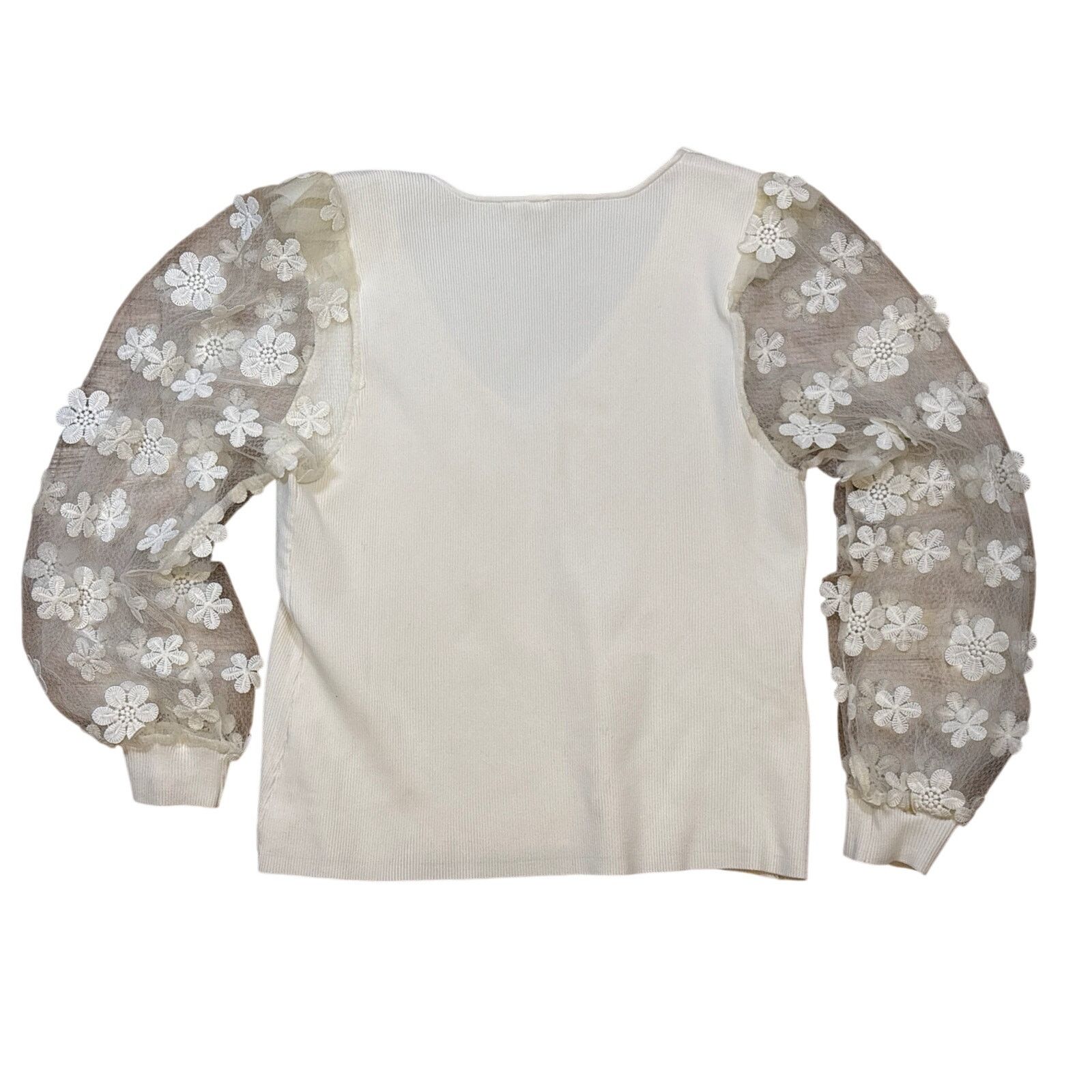Anthropologie Dolan Left Coast Sheer-Sleeve Appliqué sleeve 1X Size XL / US 12-14 / IT 48-50 - 6 Thumbnail