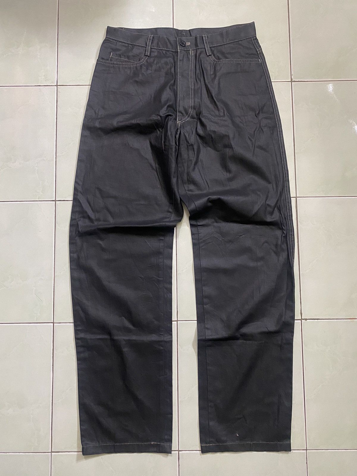 Japanese Brand Waxed Coated Yohji Yamamoto Pants Size US 30 / EU 46 - 1 Thumbnail