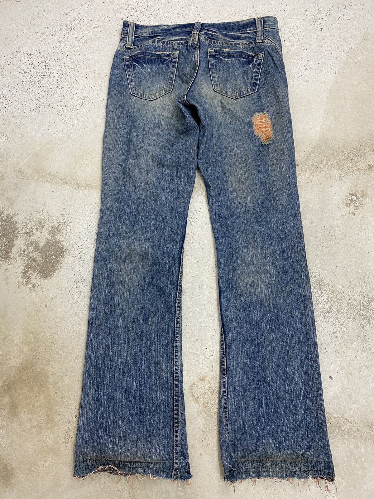 If Six Was Nine × Japanese Brand × Le Grande Bleu (L.G.B.) Flare Distressed Denim Orange Mud Jean Size US 30 / EU 46 - 2 Thumbnail