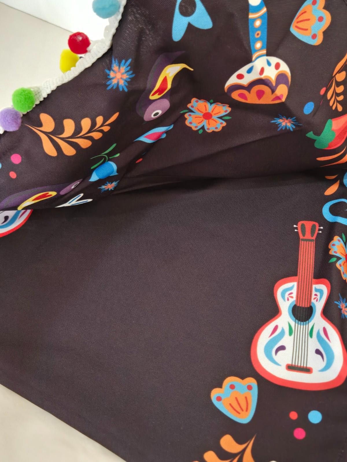 The Unbranded Brand Day of the Dead Table Runner 16"x108" Black w/ Hearts NEW Size ONE SIZE - 5 Thumbnail