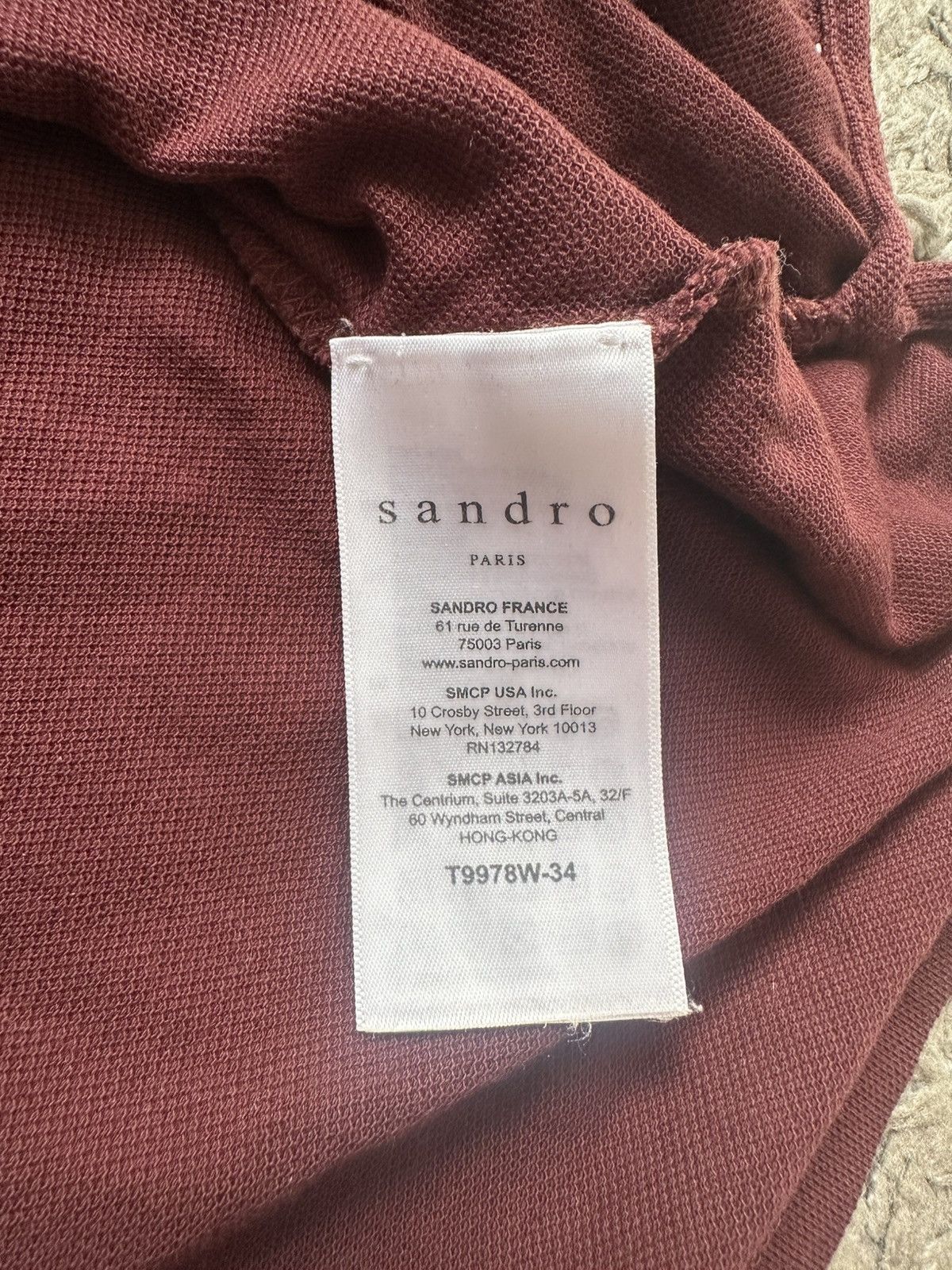 Sandro Sandro Paris Burgundy Top Silk Blend Minimal Luxury Size US S / EU 44-46 / 1 - 4 Thumbnail