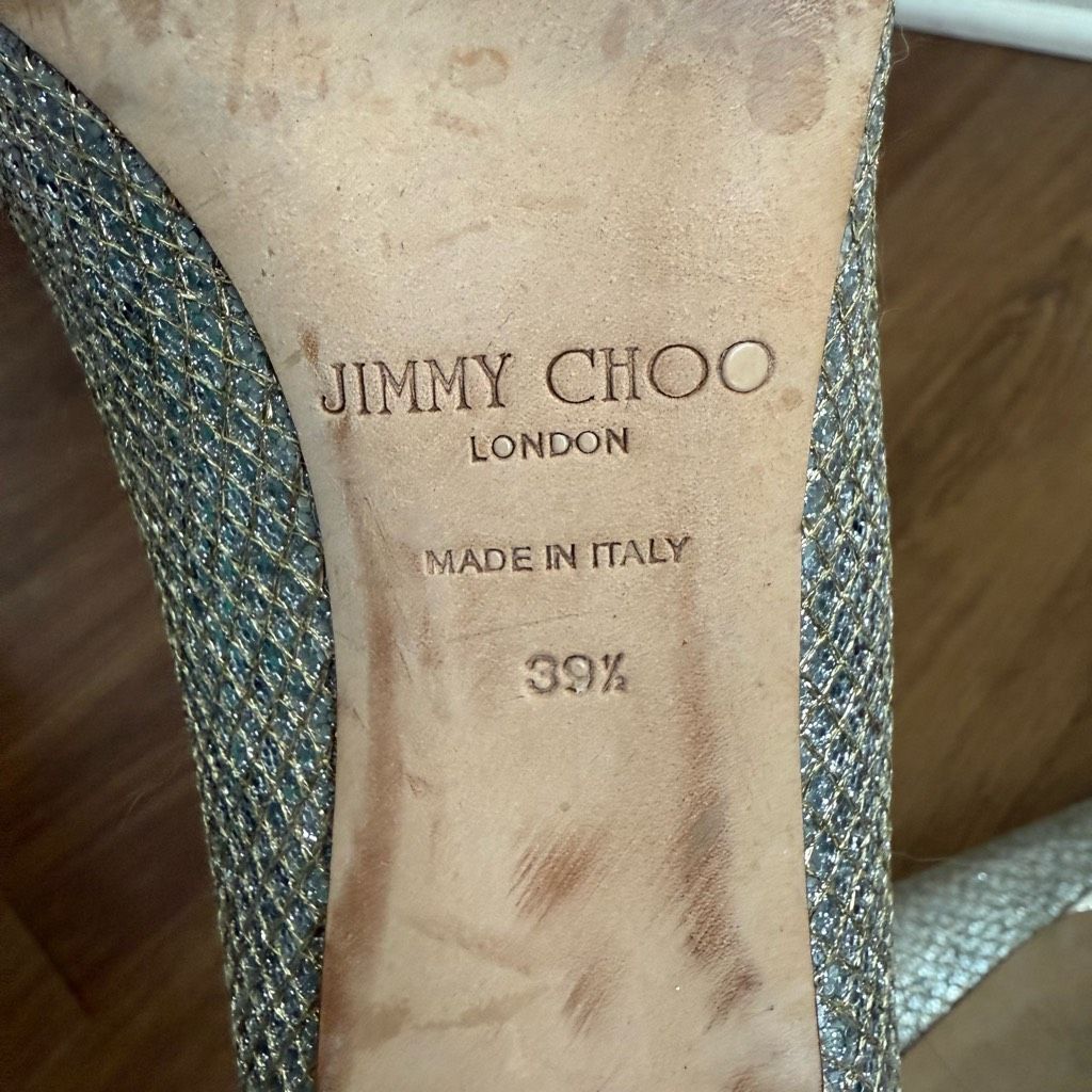Jimmy Choo Jimmy Choo Glitter Fabric Isabel Peep Toe Pumps Heels 39.5 Size US 9 / IT 39 - 11 Thumbnail