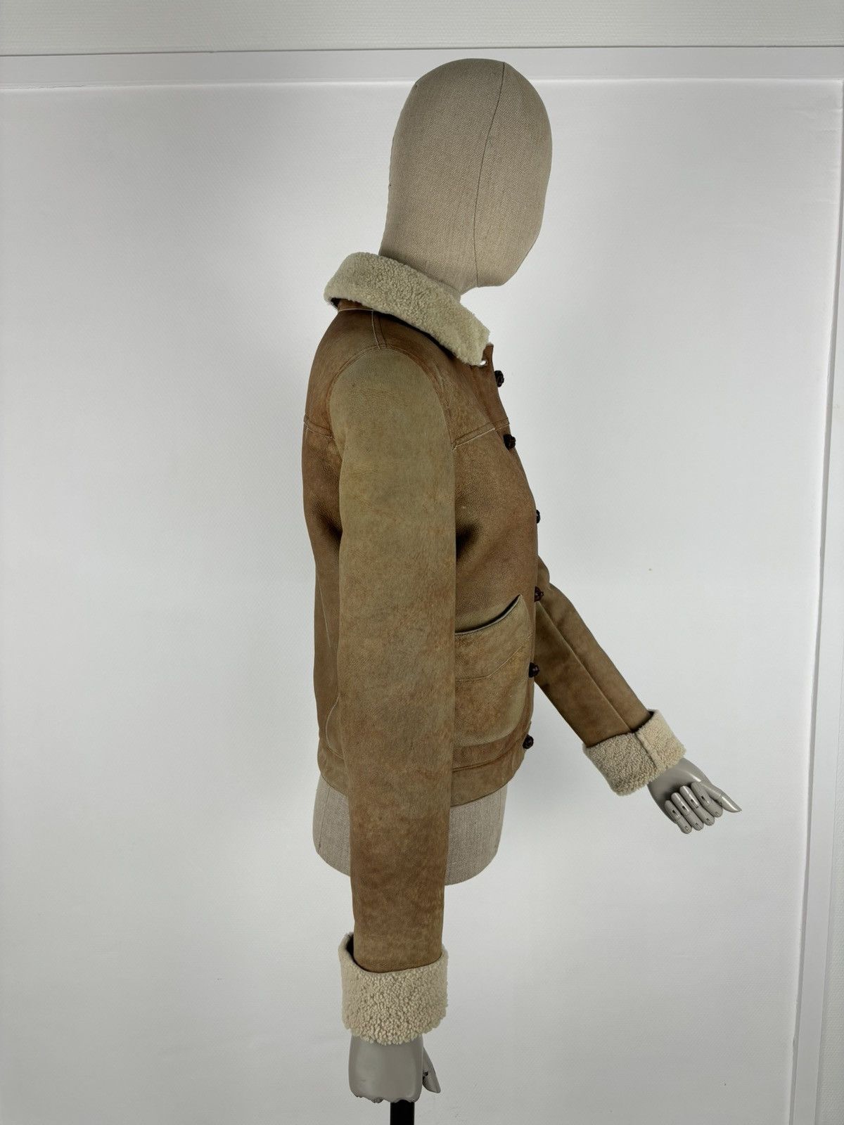 Miu Miu PRADA Sheepskin Dyed Fur Leather Coat Aviator Jacket Bomber Size M / US 6-8 / IT 42-44 - 4 Thumbnail
