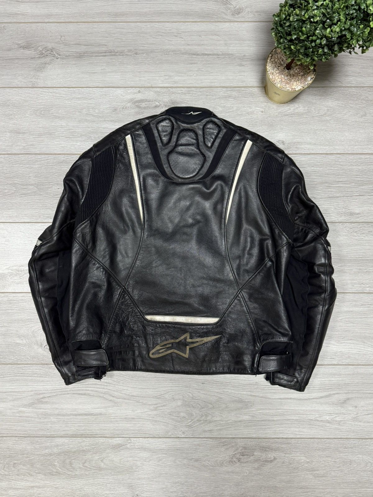 Alpinestars Alpinestars black leather racing jacket protection big logo Size US M / EU 48-50 / 2 - 13 Thumbnail