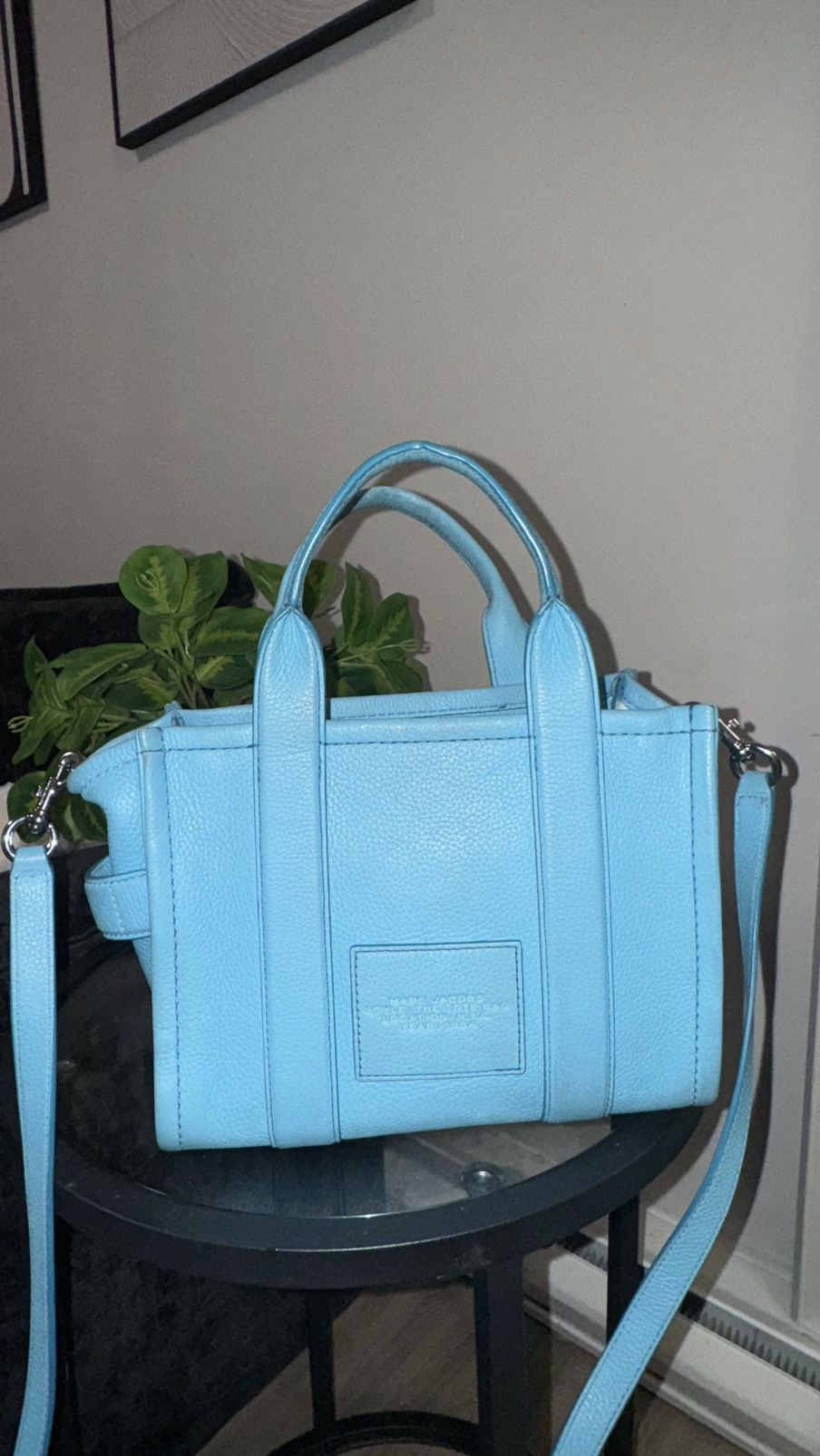 Marc Jacobs Marc Jacobs Small Leather Tote Bag Pool Blue Size ONE SIZE - 2 Thumbnail