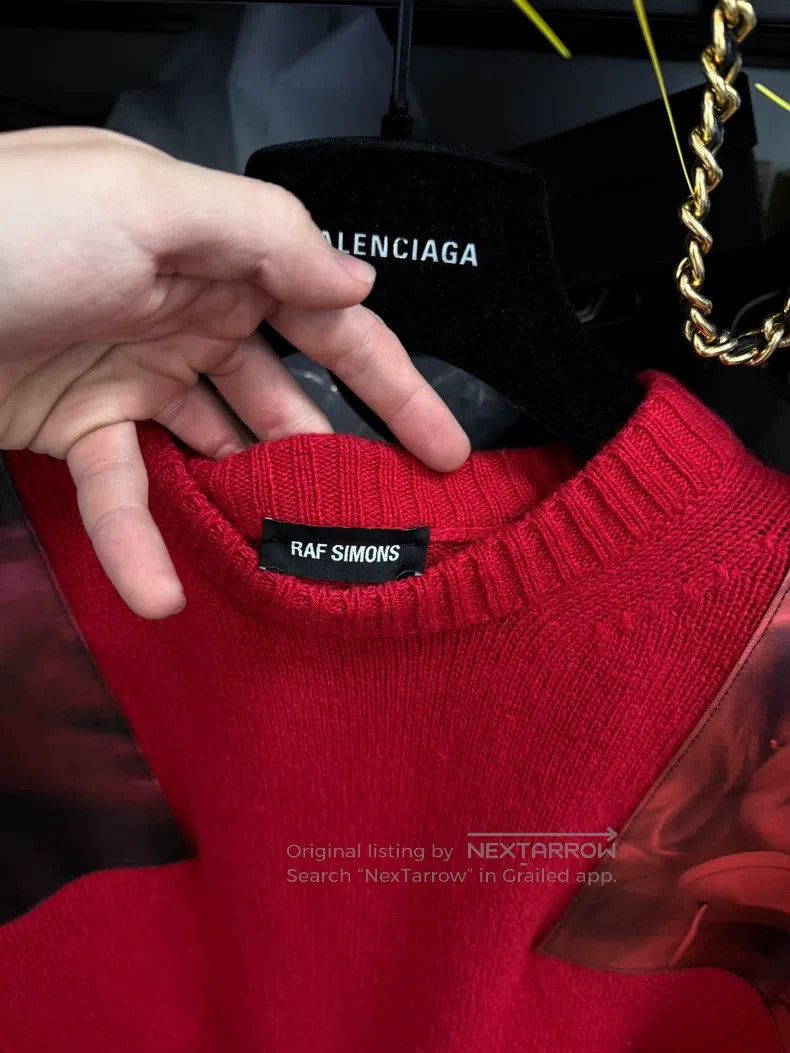 Raf Simons Raf Simons Red velvet season wool patch sweater Size US XS / EU 42 / 0 - 4 Thumbnail