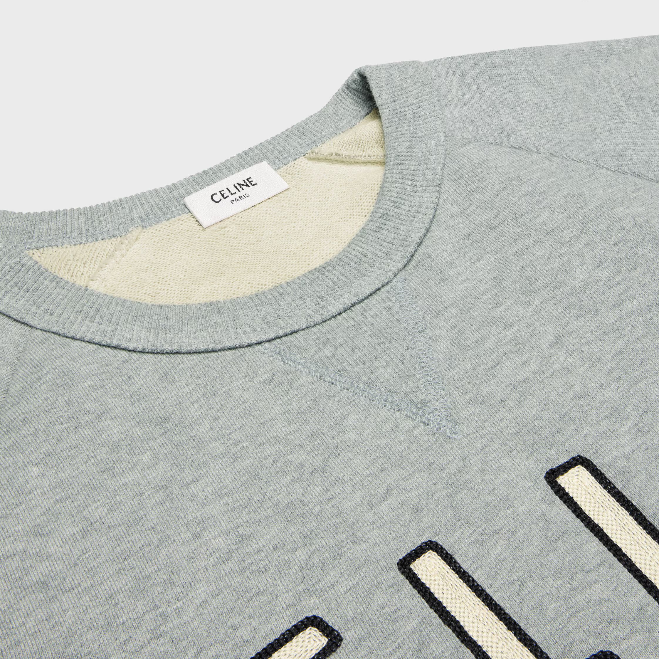 Celine o1loc1c1225 Paris Loose Sweatshirt In Cotton in Grey Size US S / EU 44-46 / 1 - 3 Thumbnail