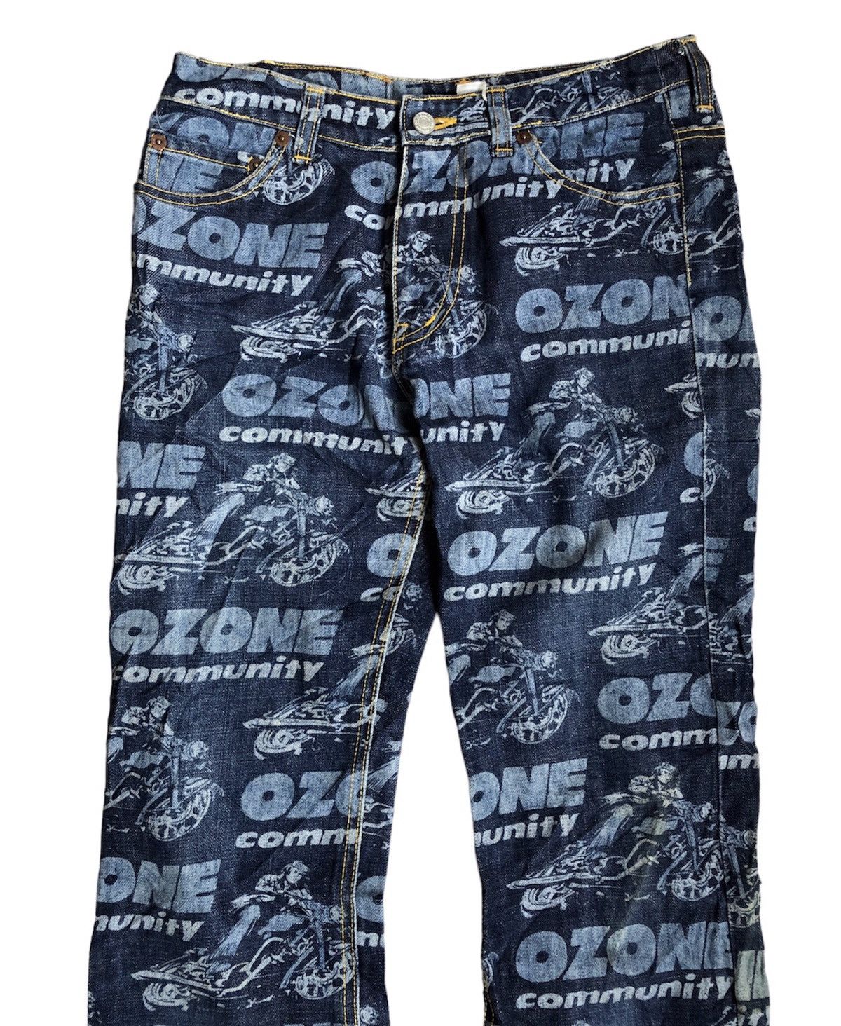Hysteric Glamour Ozone Community All Over Print Denim Jeans Size 27" / US 4 / IT 40 - 3 Thumbnail