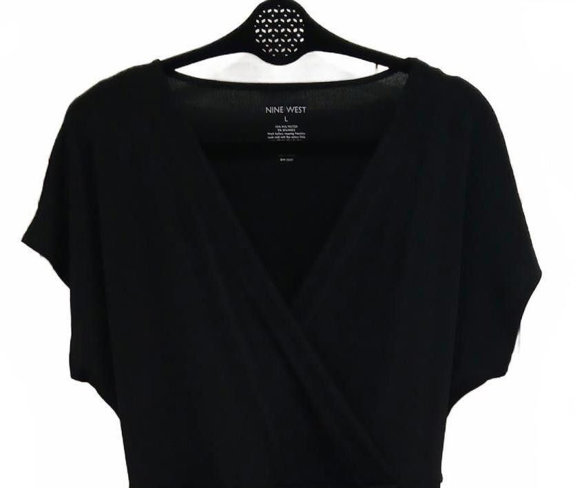 Nine West Black Wrap Dress Nine West NWT Large Size L / US 10 / IT 46 - 2 Thumbnail