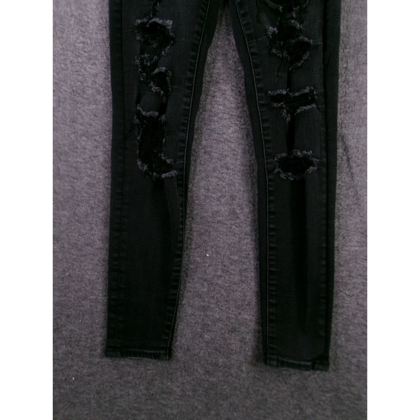 American Eagle Outfitters VINTAGE American Eagle Outfitters Jeans Woman Slim Distressed Black Hi Rise 2 Short Jegging Denim Cotton Blend 25 In Inseam Mens Womens Boys Girls Size 26" / US 2 / IT 38 - 3 Thumbnail