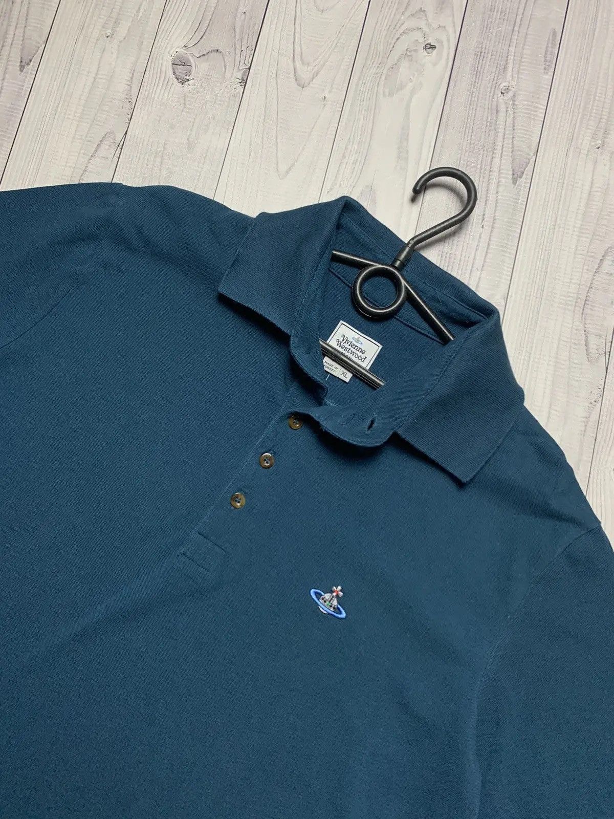 Vivienne Westwood Vivienne Westwood polo shirt turquoise size L/XL Size US XL / EU 56 / 4 - 2 Thumbnail