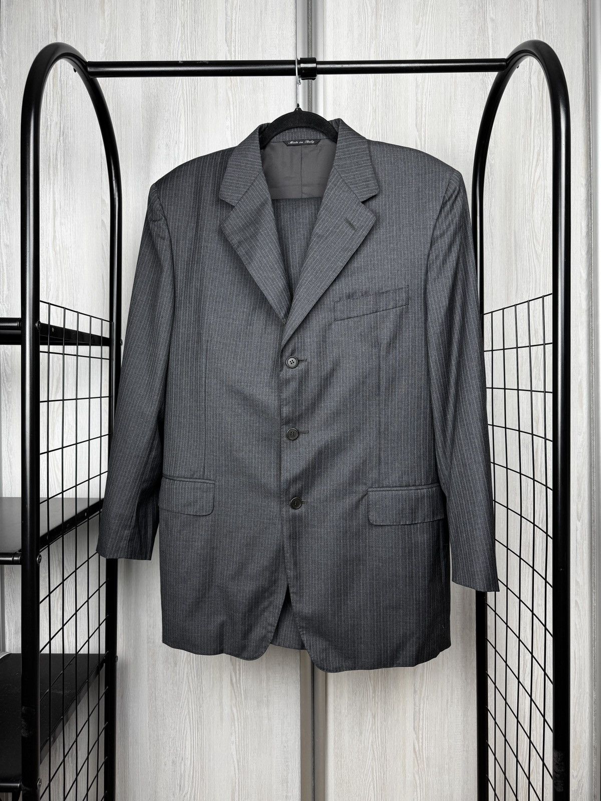 Canali Canali grey striped pure wool 3 buttons classic suit size 50 Size 40R - 3 Thumbnail