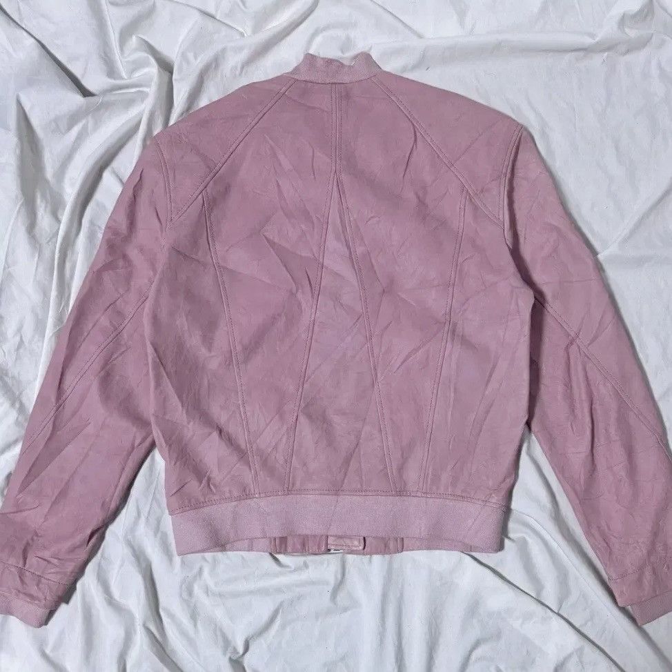 Helmut Lang Helmut Lang Lambskin Pink Leather Bomber Jacket Size S / US 4 / IT 40 - 2 Thumbnail