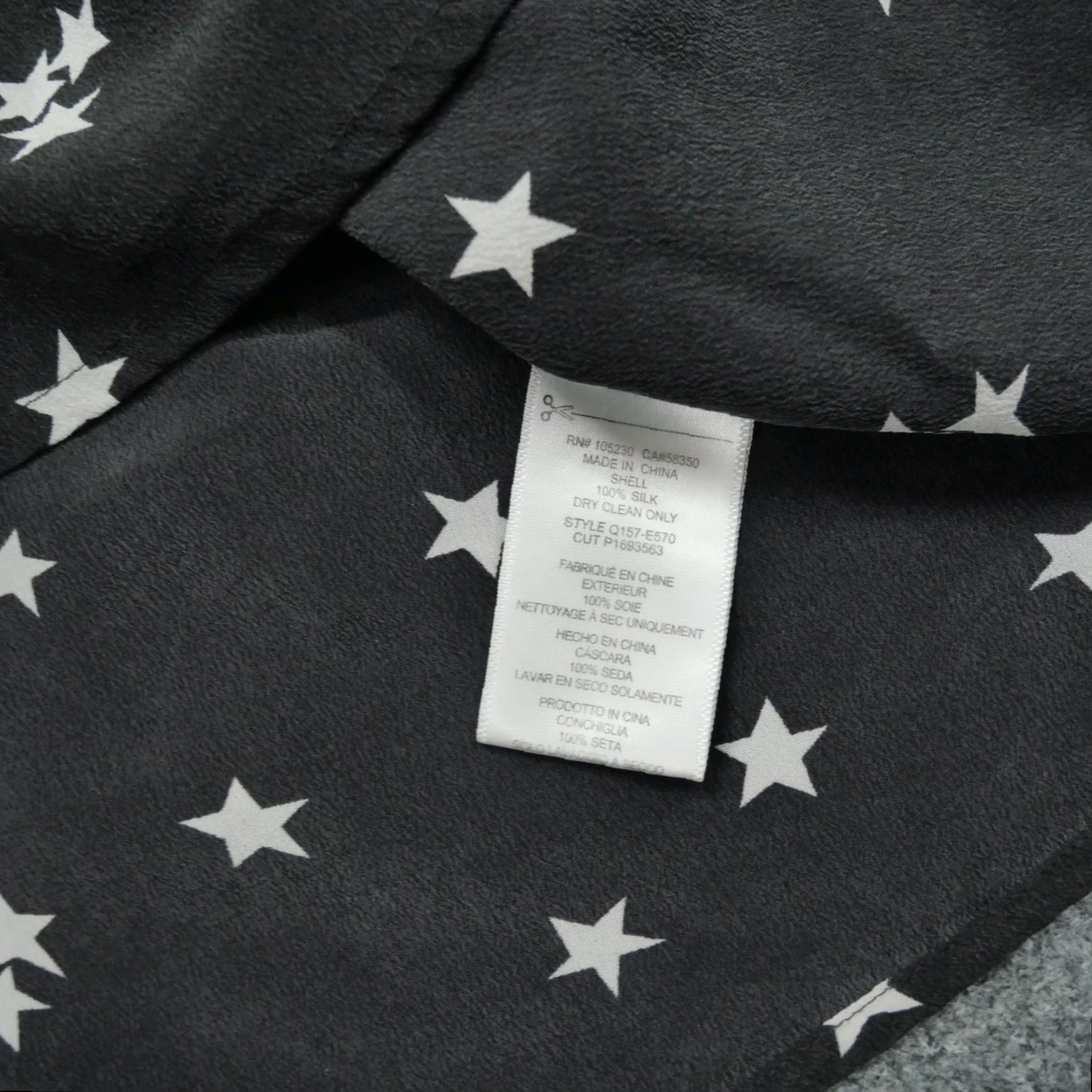 Equipment Equipment Femme Cami Womens Small Black White Stars Silk Top Size S / US 4 / IT 40 - 5 Thumbnail