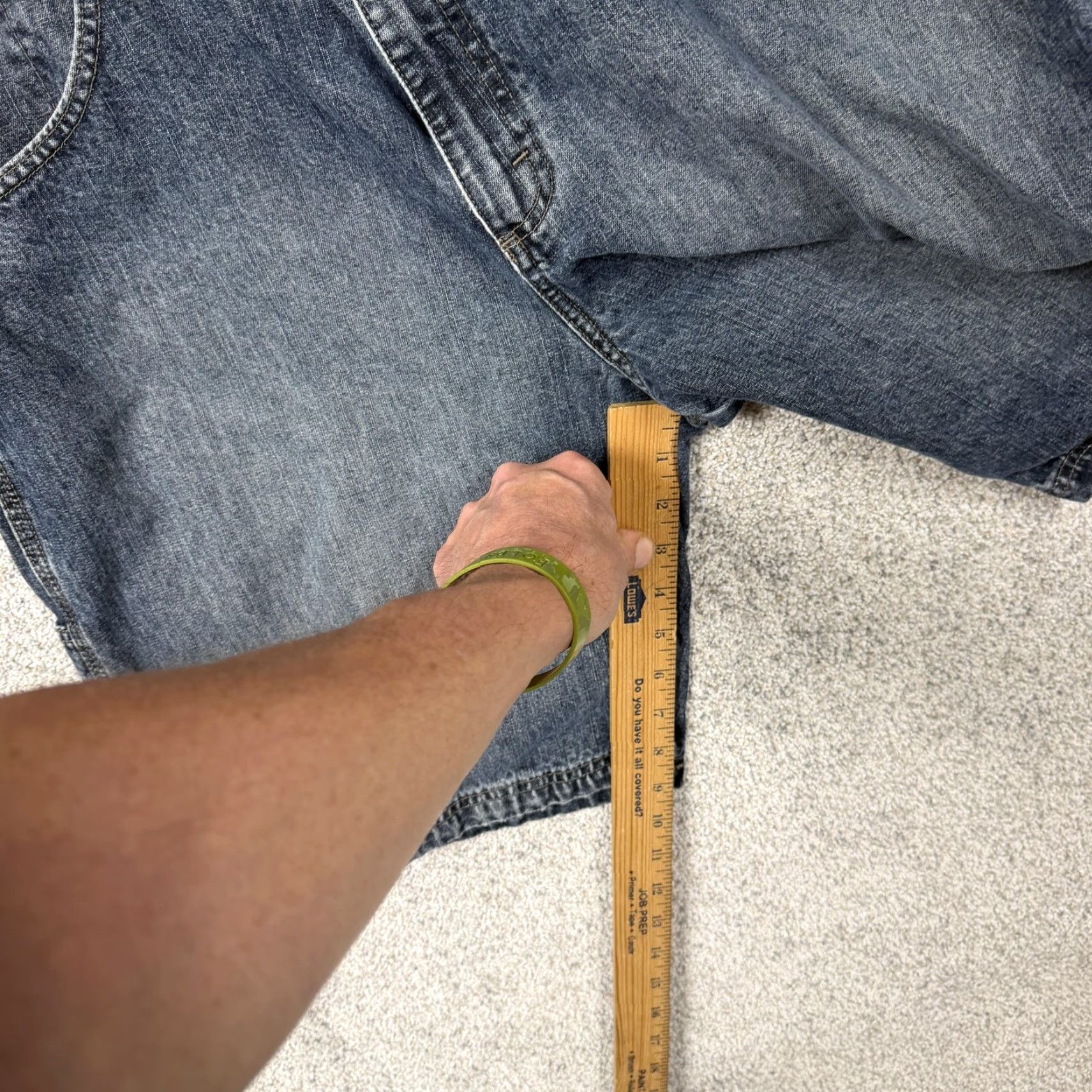 Wrangler VINTAGE Wrangler Cargo Shorts Mens 36x9 Blue Denim Carpenter Baggy Utility Cargo Pocket 90s Grunge Retro Workwear Summer Mens Size US 36 / EU 52 - 5 Thumbnail