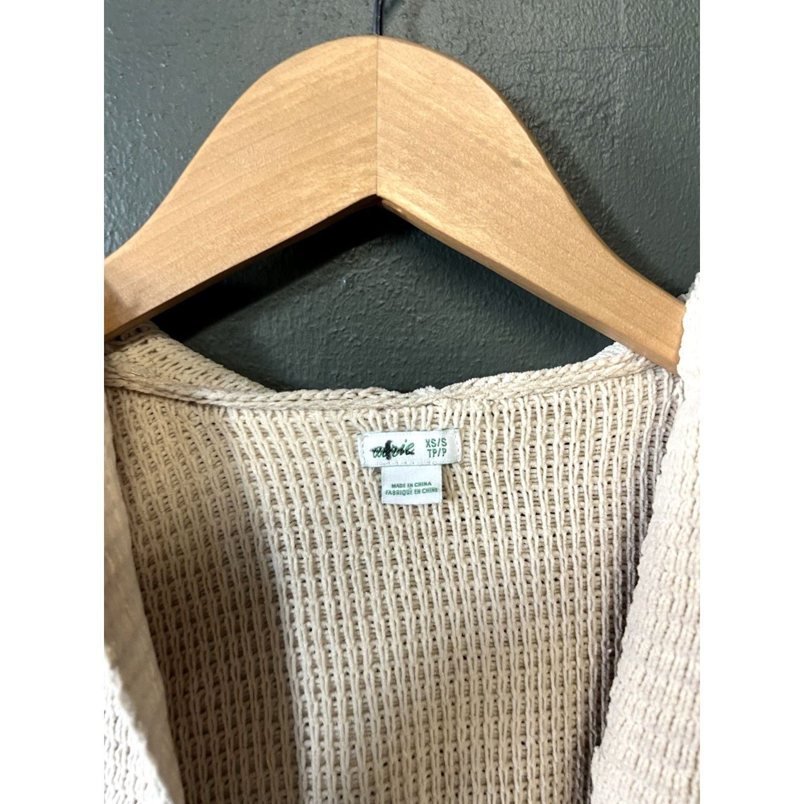 Vintage Aerie Womens Ivory Knit Open Front Hooded Cardigan Oversized XS/S Sweater Womens XS/S Ivory Cardigan Hooded Knit) Size XS / US 0-2 / IT 36-38 - 3 Thumbnail