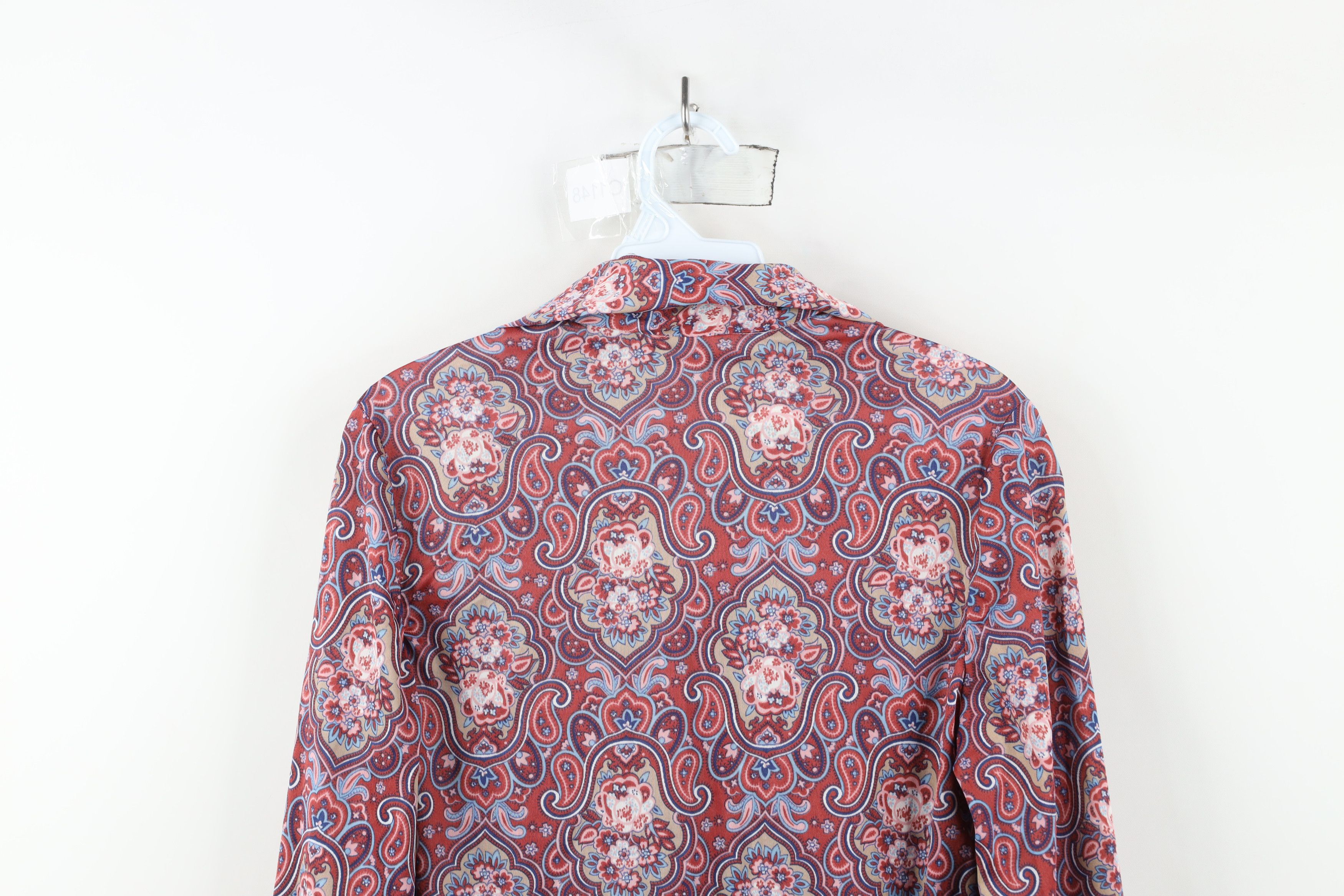 Vintage Vintage 70s Mid Century Modern MCM Flower Knit Button Shirt Size M / US 6-8 / IT 42-44 - 11 Thumbnail