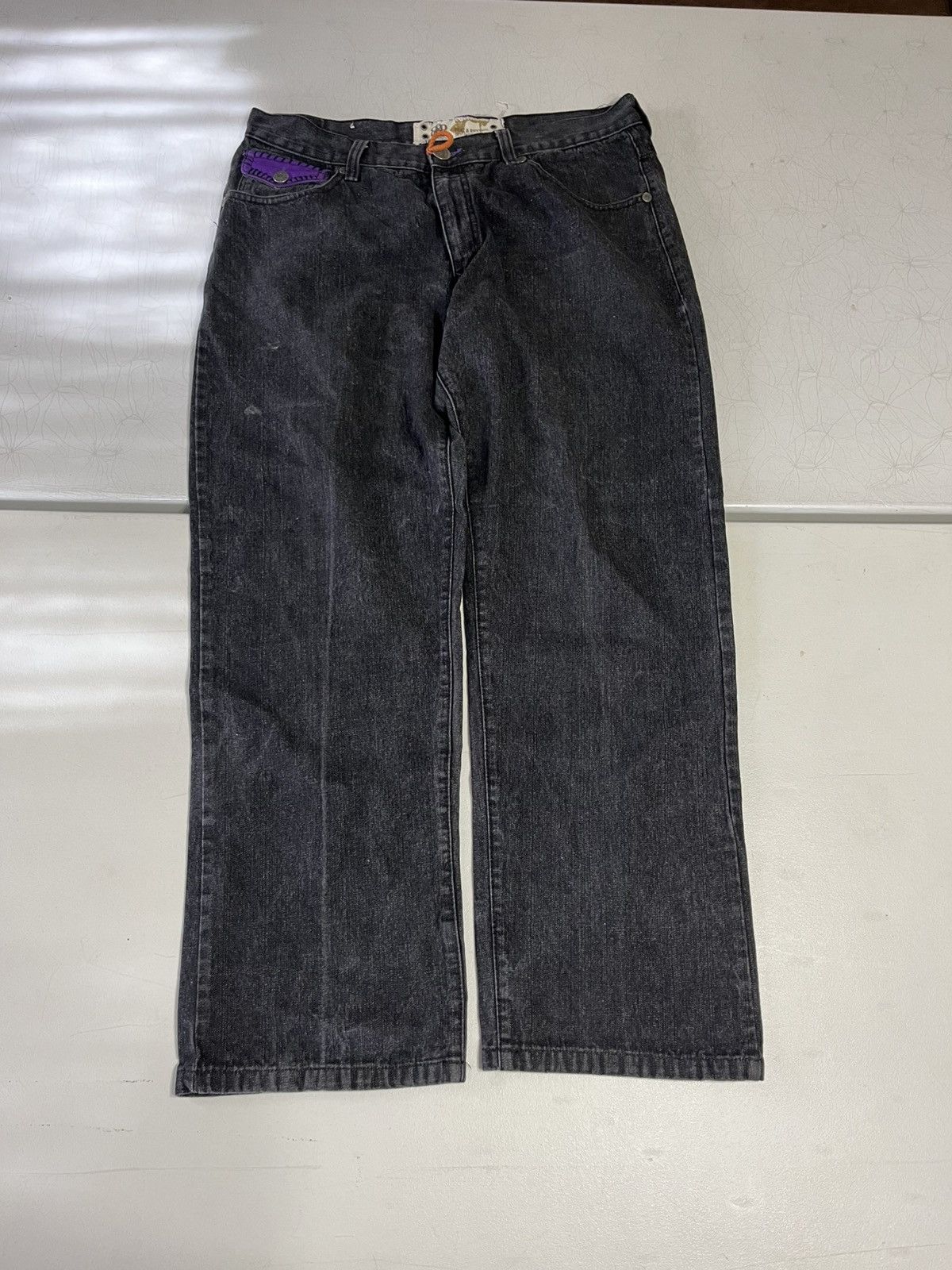 Vintage Y2K grunge cyber punk style jeans Size US 35 - 1 Thumbnail