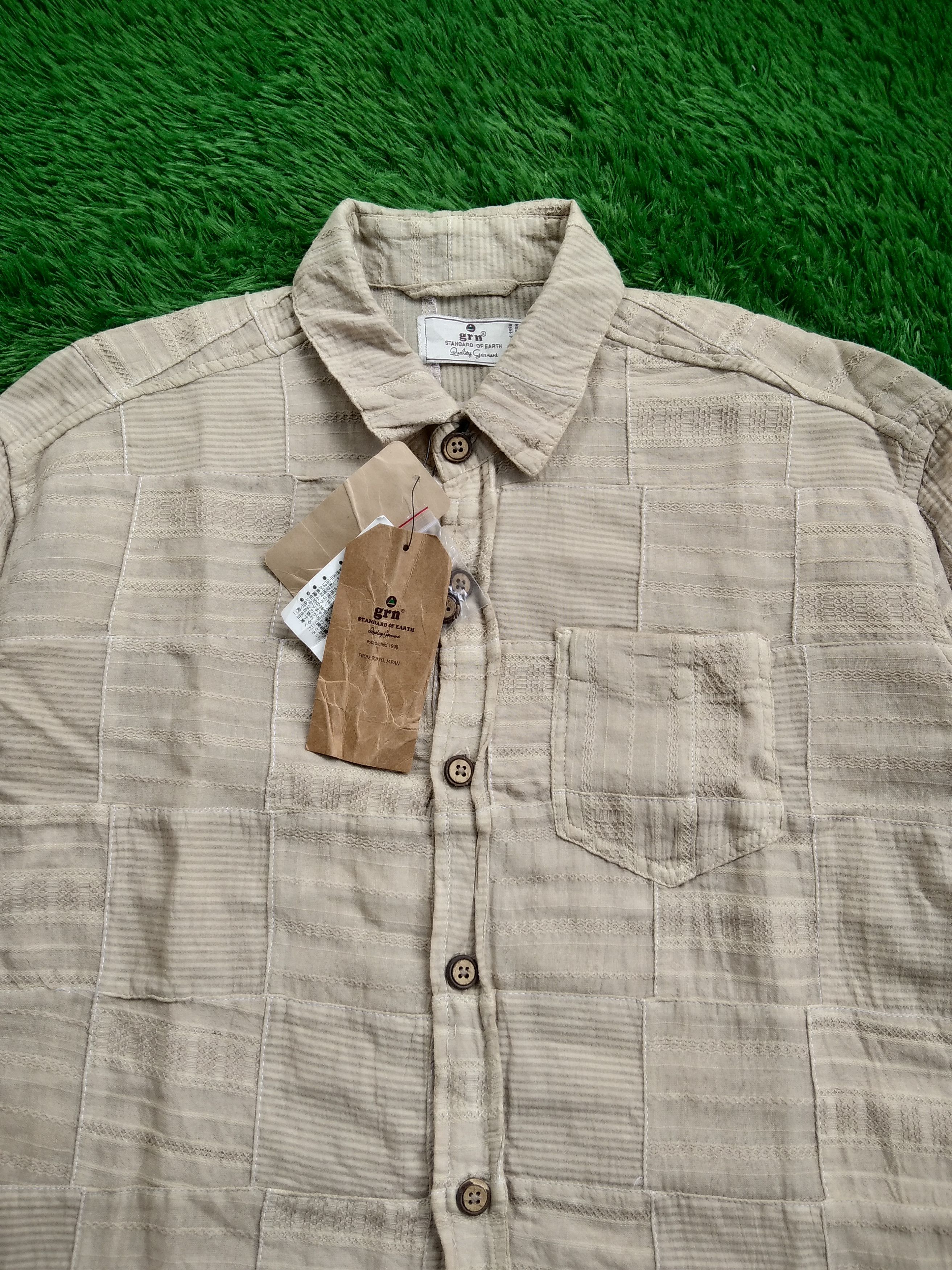 Beauty Beast × If Six Was Nine × Yasuyuki Ishii VTG 90s GRN Standard Of Earth Patchwork Shirt Size US S / EU 44-46 / 1 - 7 Thumbnail