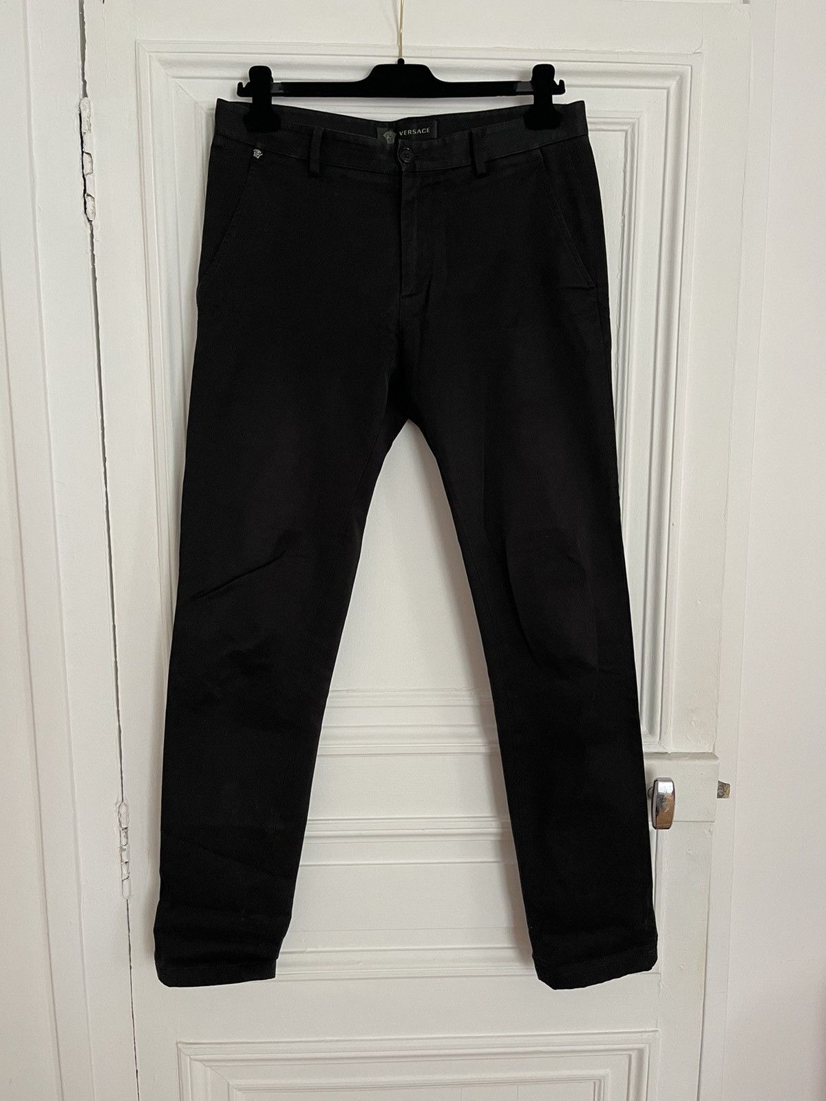 Versace Versace main line black cotton trousers pants Size US 32 / EU 48 - 5 Thumbnail