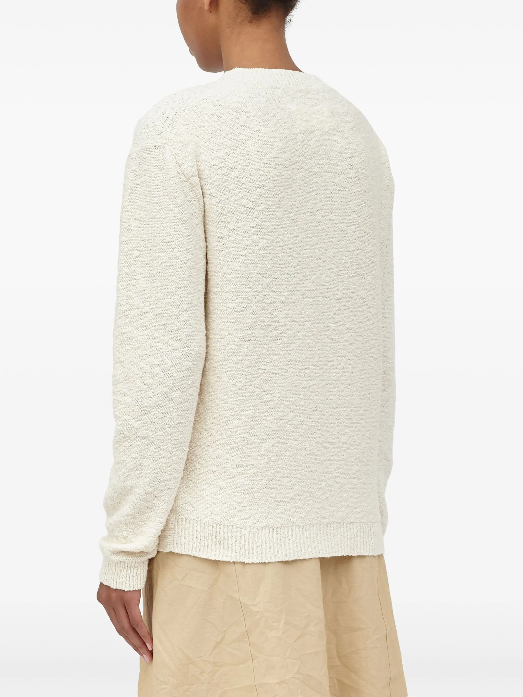 Maison Margiela oc11z0925 Nostalgic Bouclé-knit Jumper in Off White Size S / US 4 / IT 40 - 5 Thumbnail