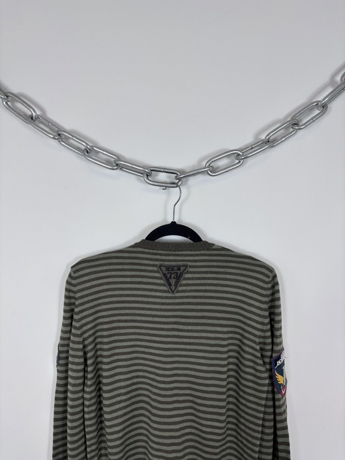 Iceberg Vintage Ice B Iceberg Men’s AirForce Khaki Wool Sweater Size US S / EU 44-46 / 1 - 15 Thumbnail
