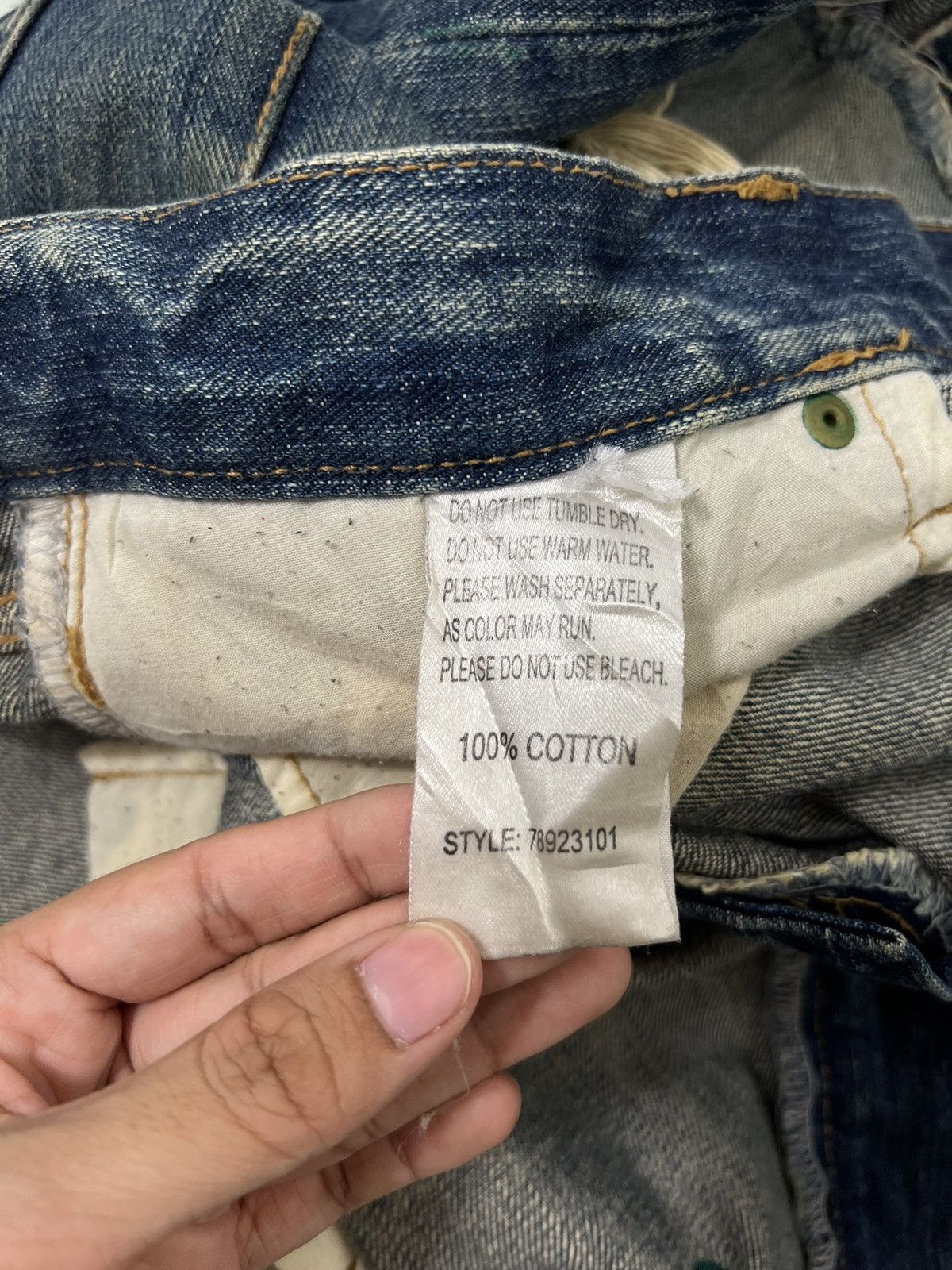 If Six Was Nine 🔥 TTU EXHIBITION DISTRESSED DENIM BROKEN DYED Size US 34 / EU 50 - 14 Thumbnail