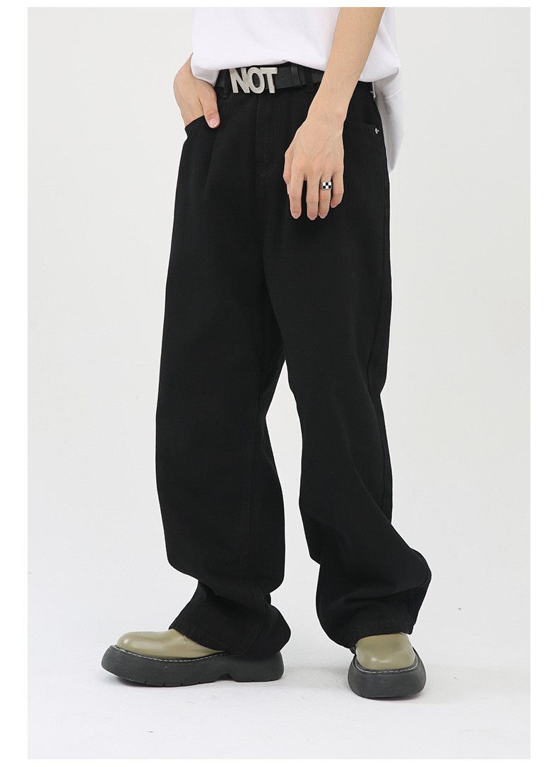Japanese Brand × Jean Japanese retro solid color loose wide-leg straight jeans Size US 32 / EU 48 - 3 Thumbnail