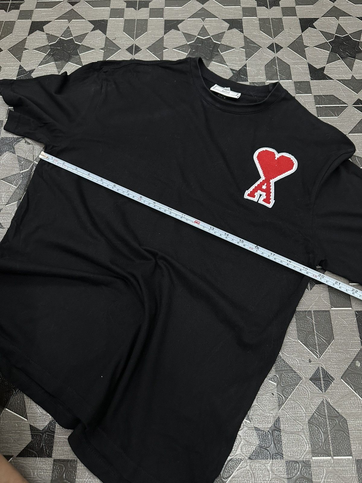 AMI AMI PARIS Alexandre Black Red Heart T-shirt Large Unisex Size US L / EU 52-54 / 3 - 14 Thumbnail