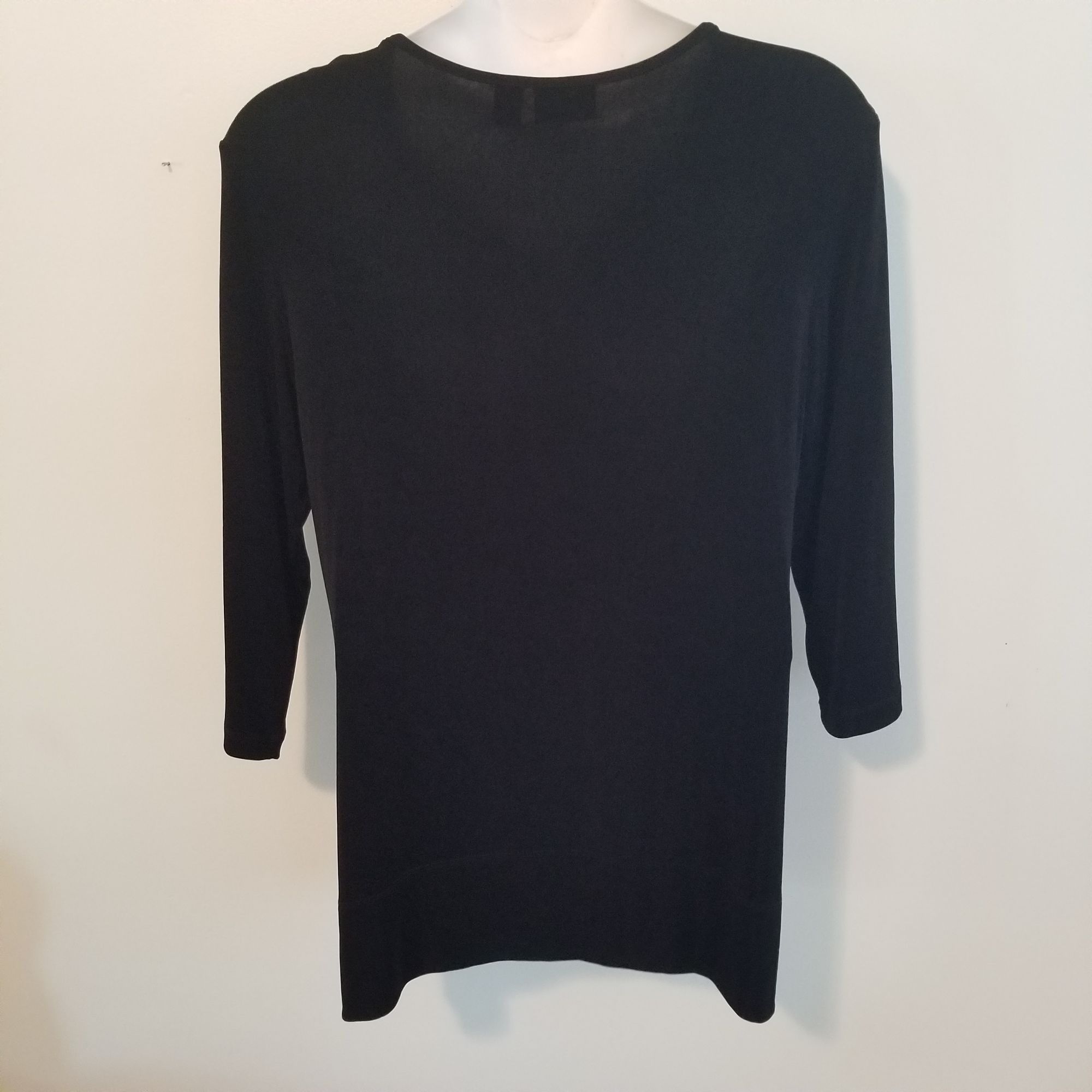 Chicos Chicos Travelers 3 Black Liquid Knit Slinky Skirt Tunic Top Size XL / US 12-14 / IT 48-50 - 4 Thumbnail