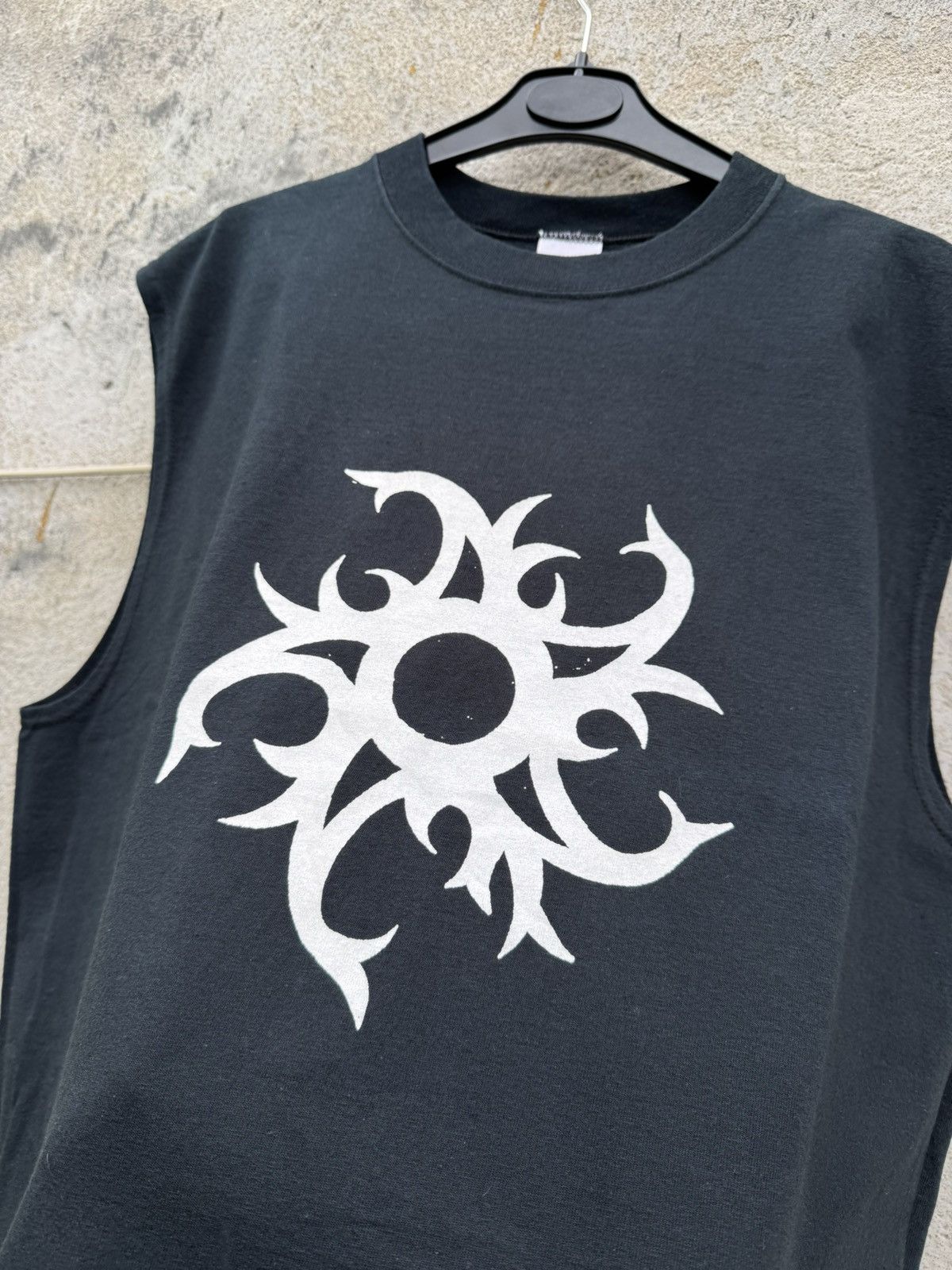 Japanese Brand Vintage Sun Tribal 90s Sleeveless Tshirt Metal Punk 90s acid Size US XL / EU 56 / 4 - 5 Thumbnail