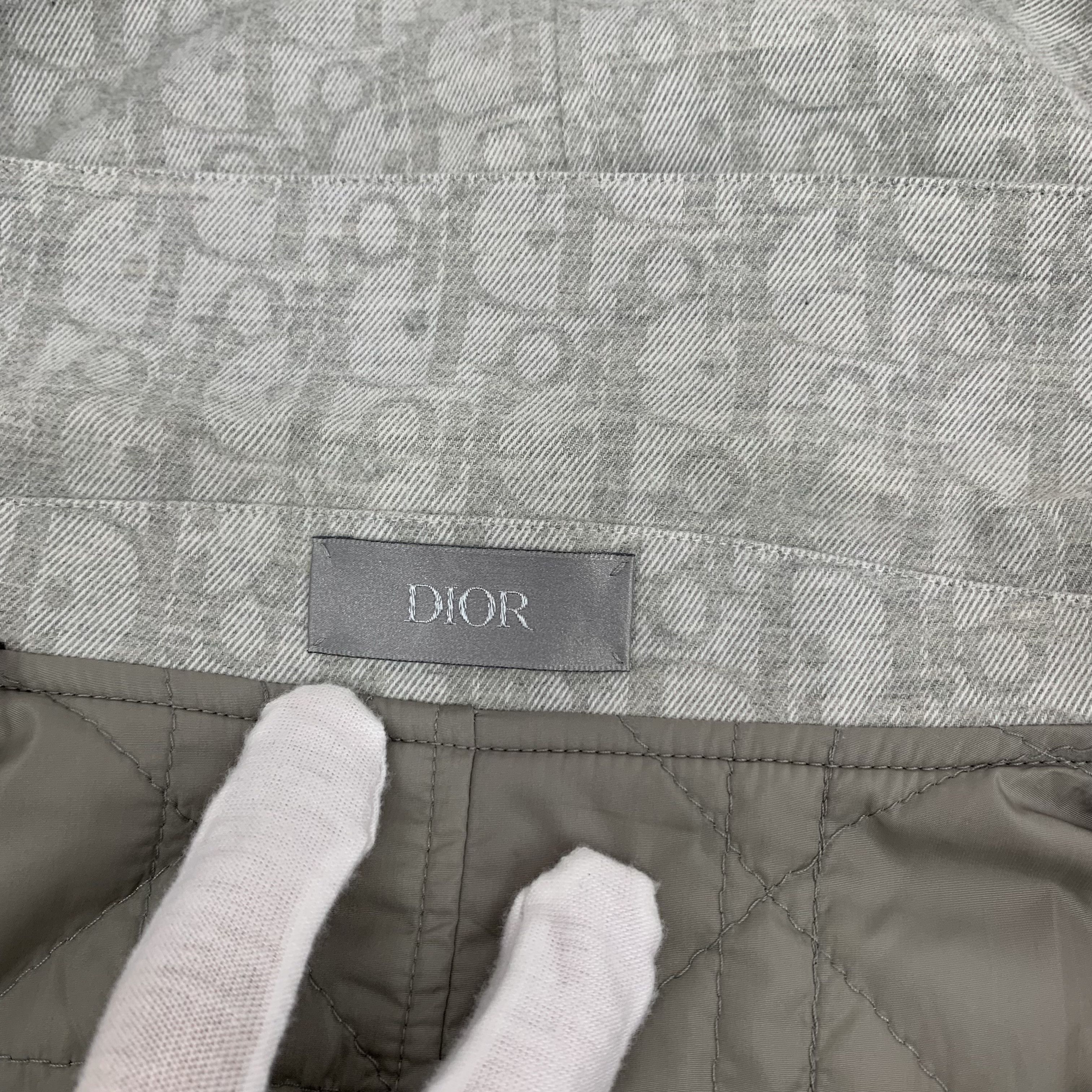 Dior Dior Logo Jacquard Shirt Jacket Grey (46) Size US S / EU 44-46 / 1 - 9 Thumbnail