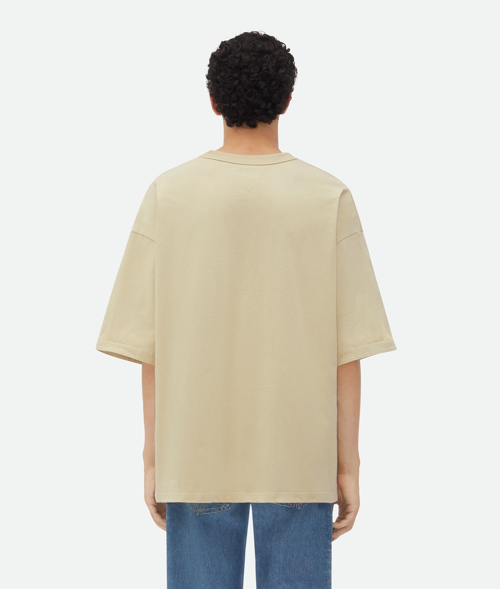 Bottega Veneta o1n1vont0625 Cotton Jersey T-Shirt in Beige Size US L / EU 52-54 / 3 - 3 Thumbnail