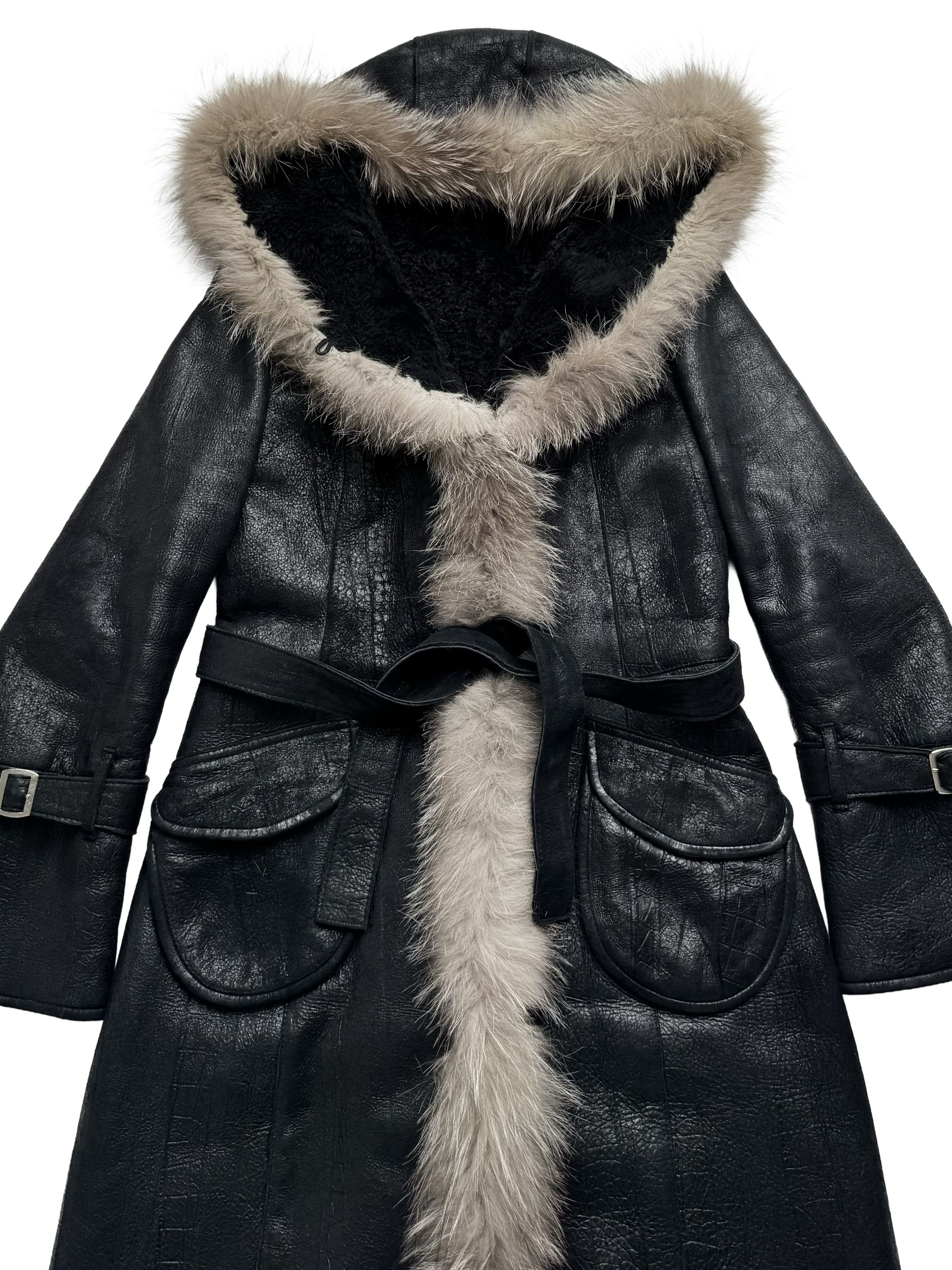 Vintage Vintage Real Sheepskin Hooded Coat With Real Fur Details Size S / US 4 / IT 40 - 7 Thumbnail