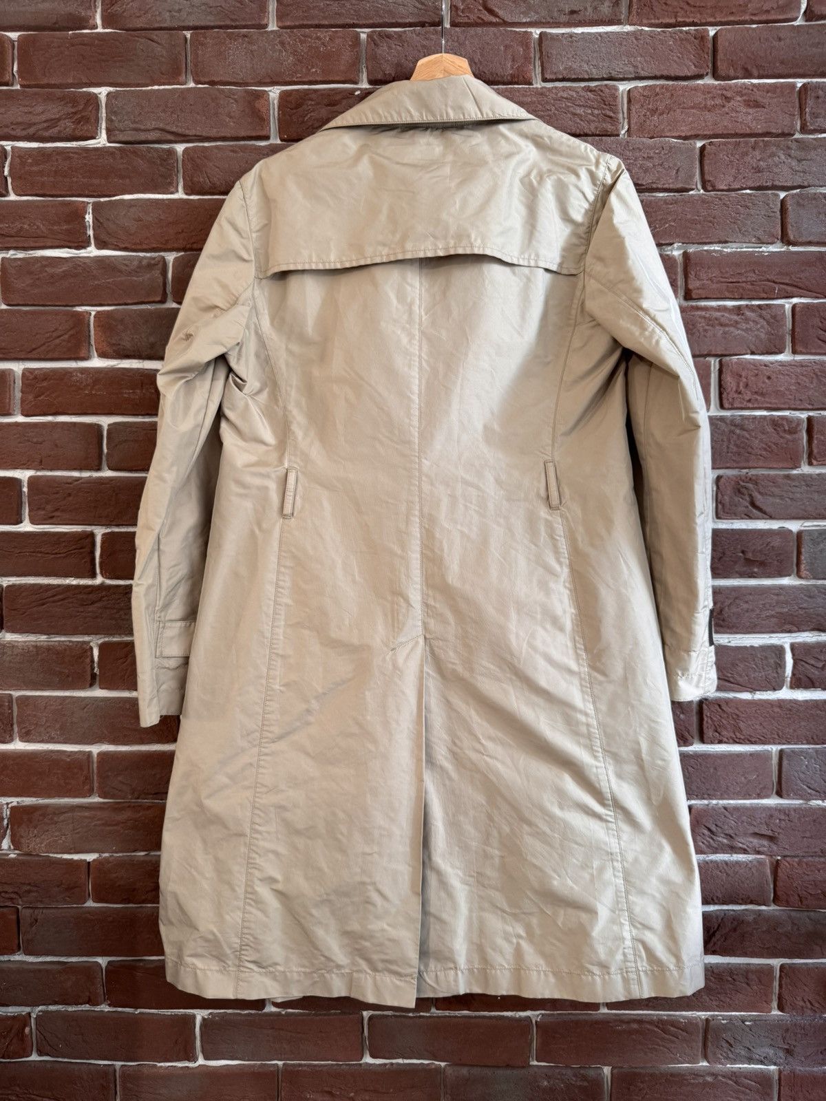 Prada Prada Women’s Double Breasted Coat 42IT Beige Black Tab Size M / US 6-8 / IT 42-44 - 2 Thumbnail