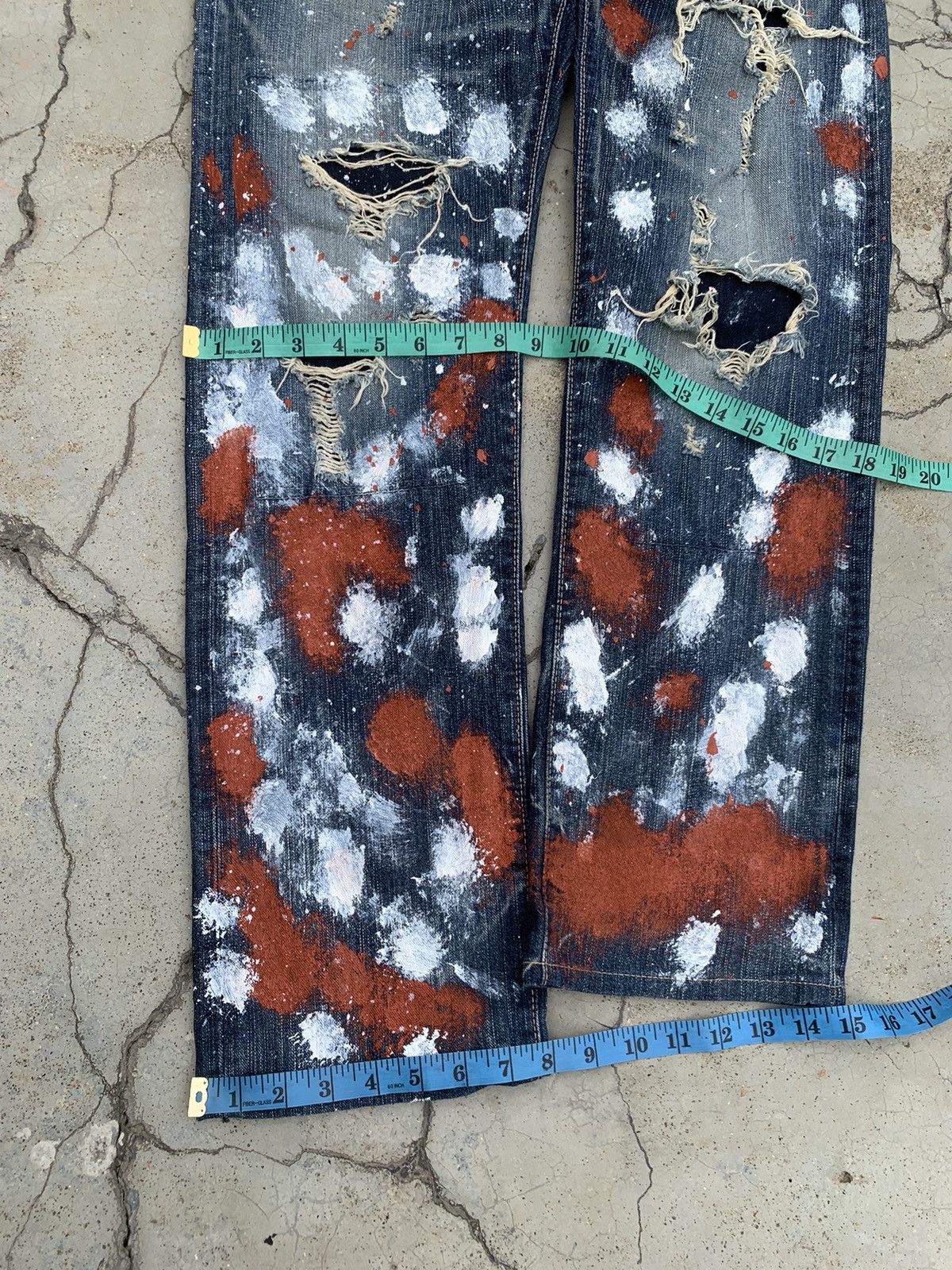 Edwin EDWIN DISTRESSED CUSTOM PAINT SPLATTER JEANS Size US 30 / EU 46 - 4 Thumbnail