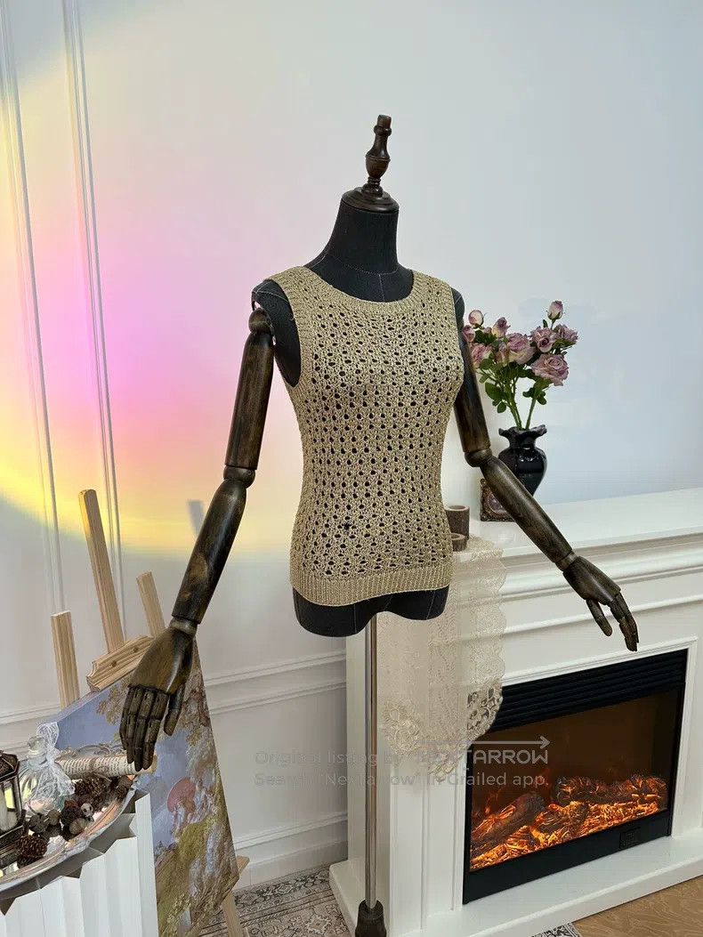 Dior Dior Little Bee CD embroidery hollow gold vest Size XS / US 0-2 / IT 36-38 - 1 Thumbnail